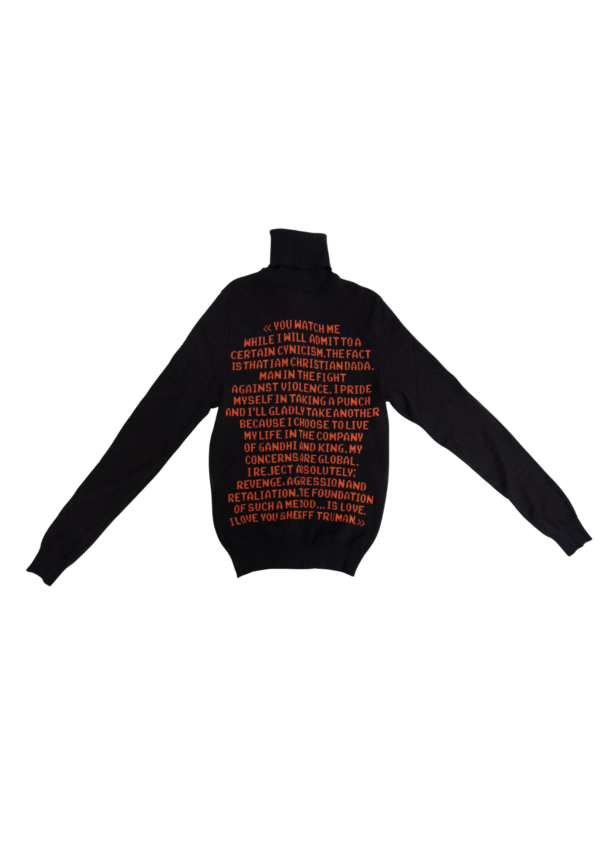 CHRISTIAN DADA KNITTED TURTLENECK  YOU WATCH ME MESSAGE