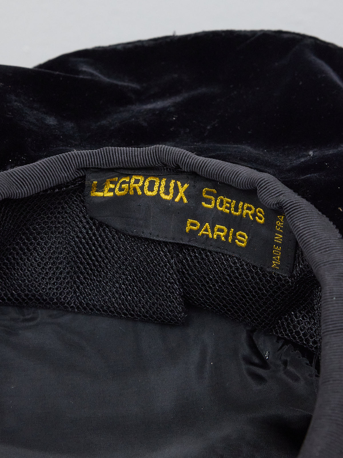 Legroux Soeurs Paris Vintage Black Velvet Feathered Hat -