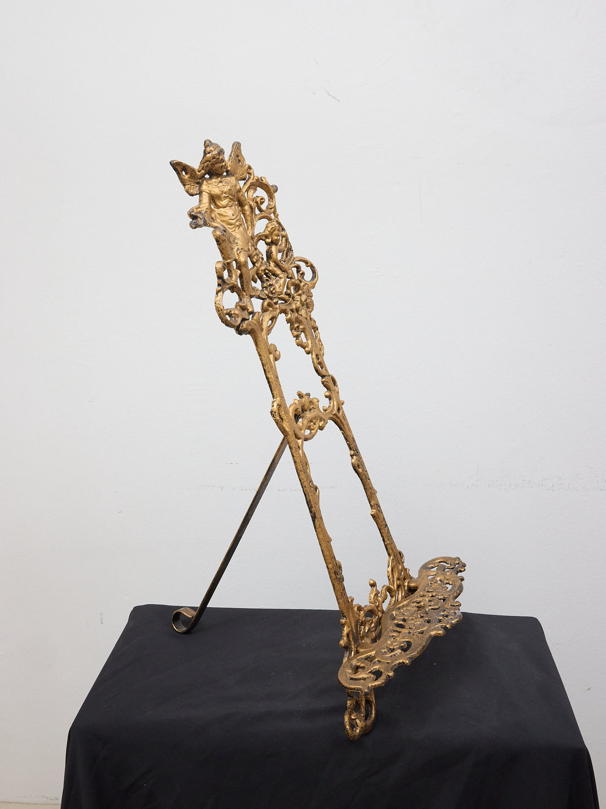 Vintage Gold Ornate Cast Brass Display Easel Victorian Style -