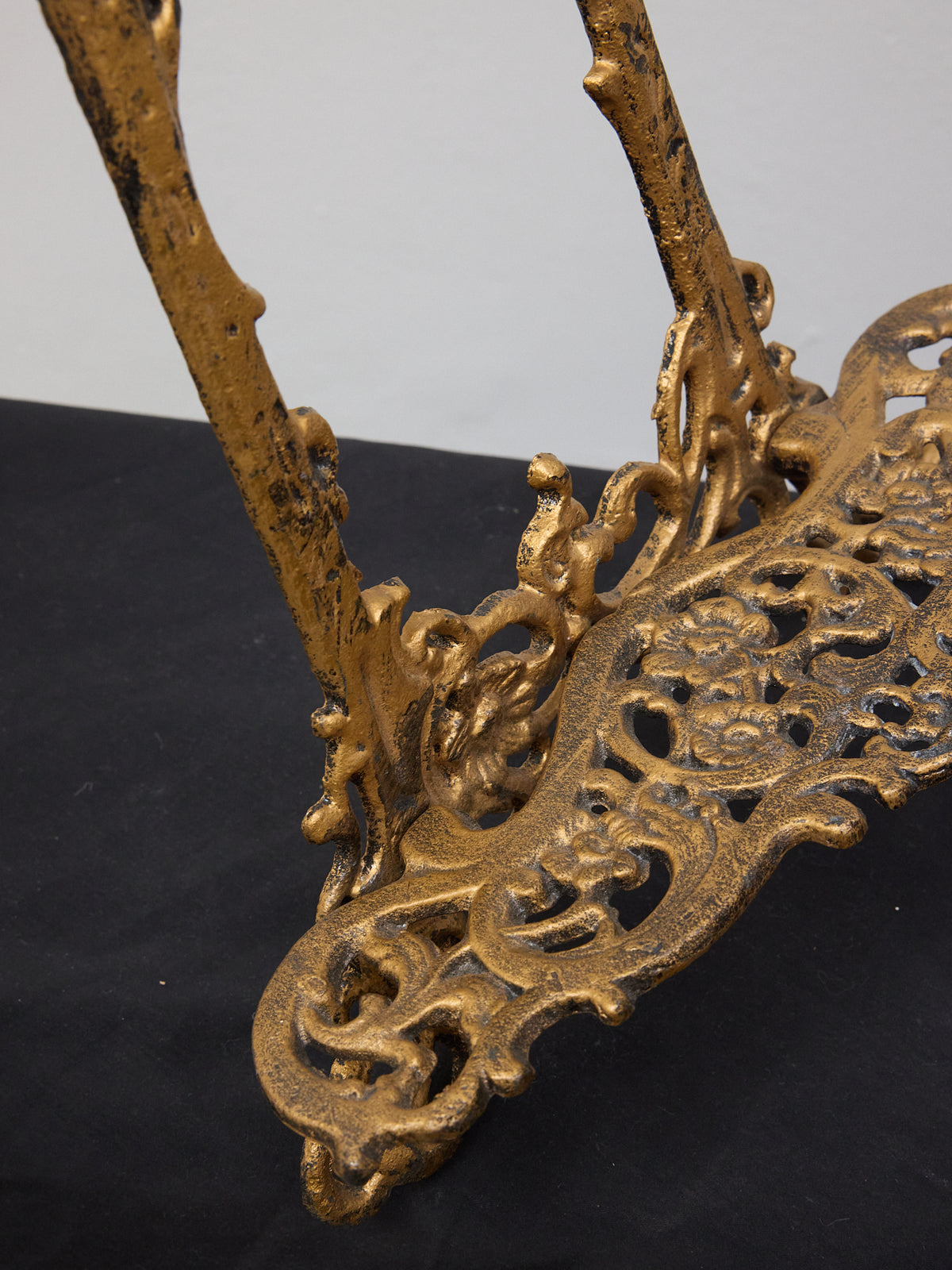 Vintage Gold Ornate Cast Brass Display Easel Victorian Style -