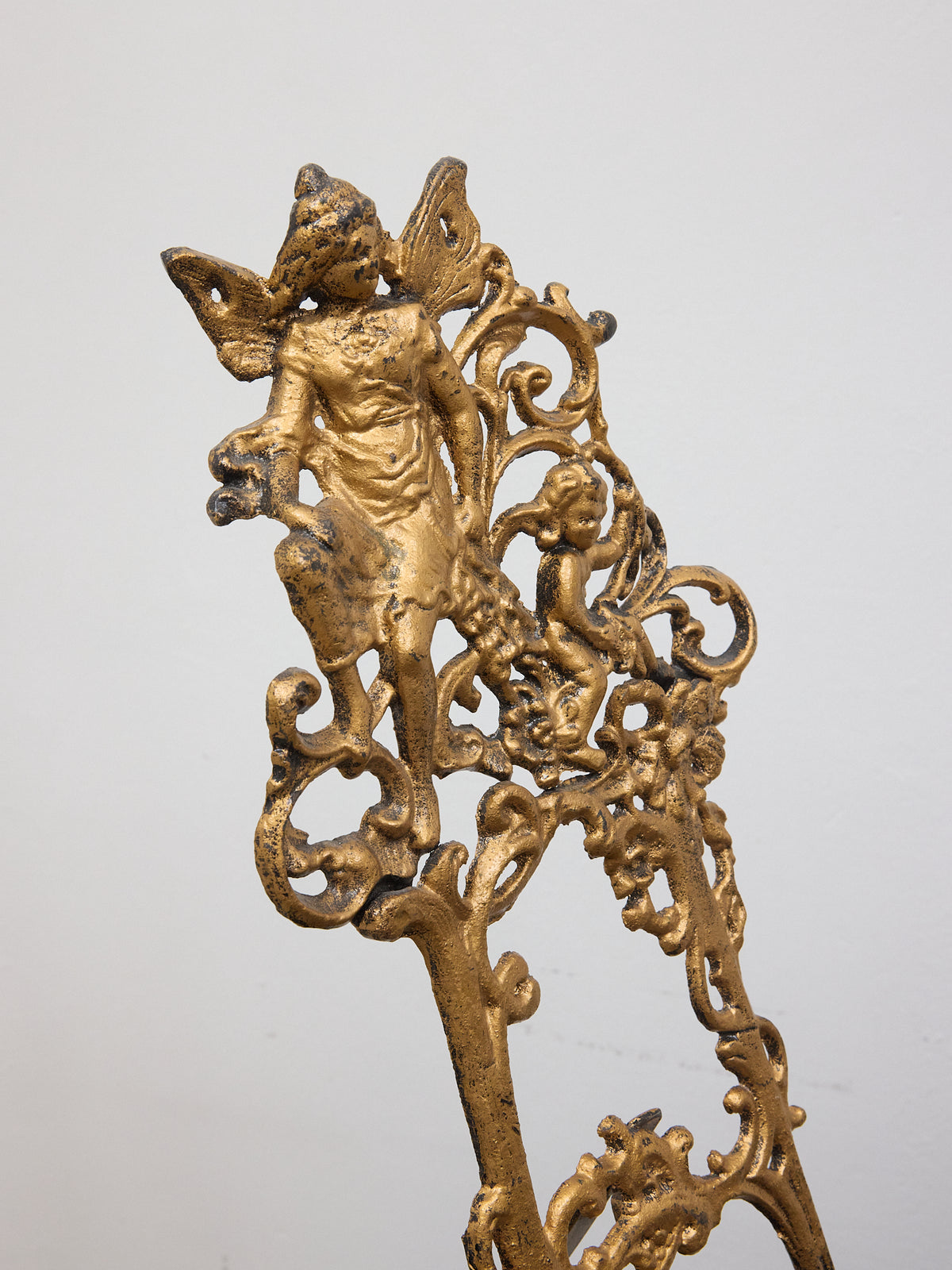 Vintage Gold Ornate Cast Brass Display Easel Victorian Style -
