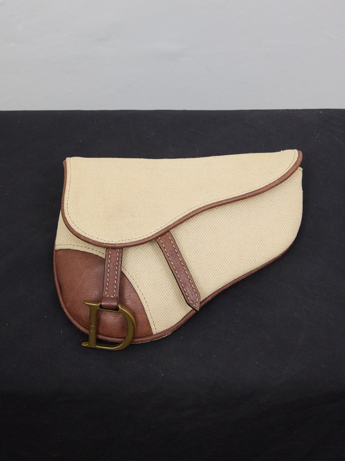 Christian Dior John Galliano Vintage Saddle D Canvas Pouch