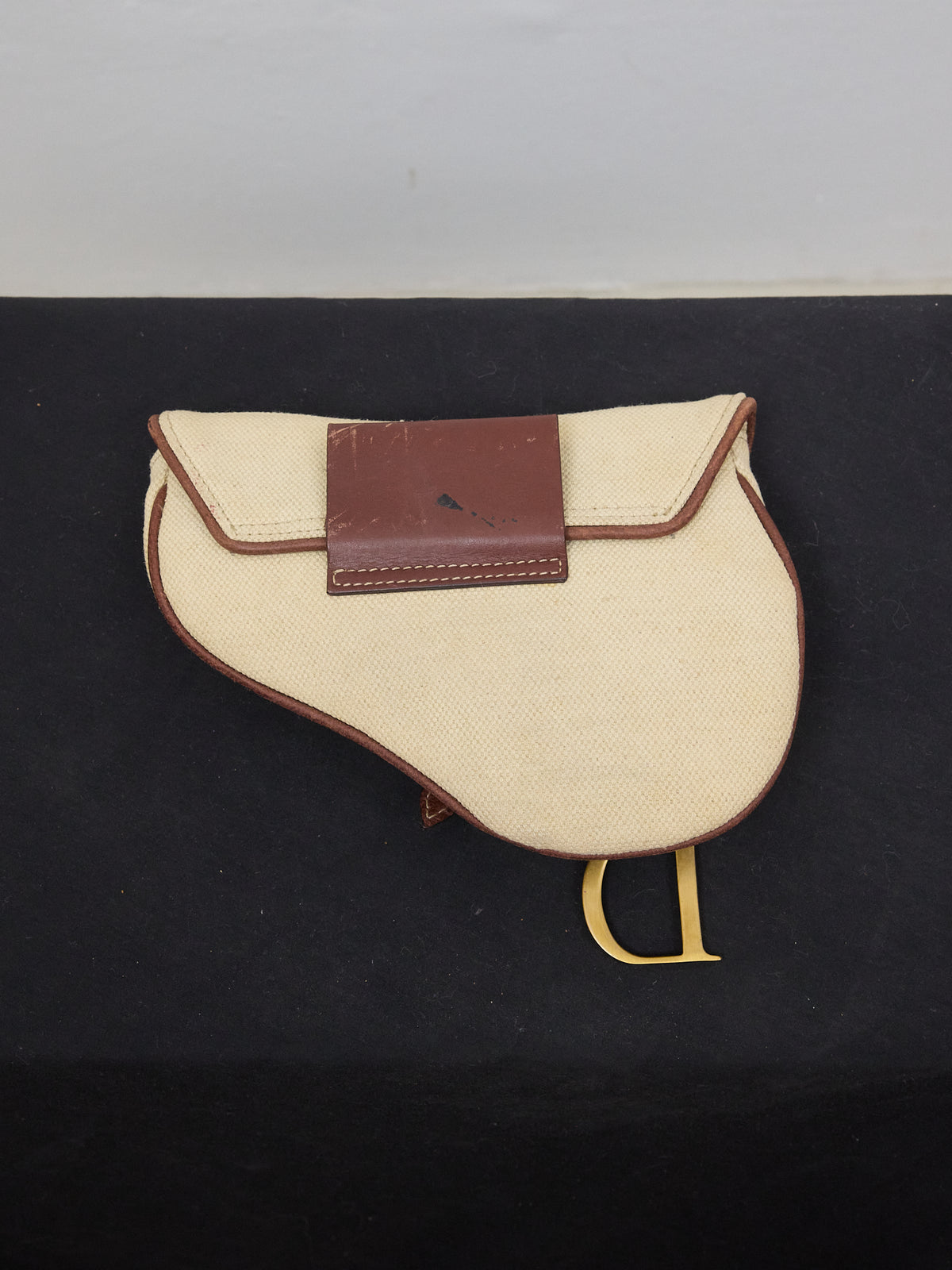 Christian Dior John Galliano Vintage Saddle D Canvas Pouch