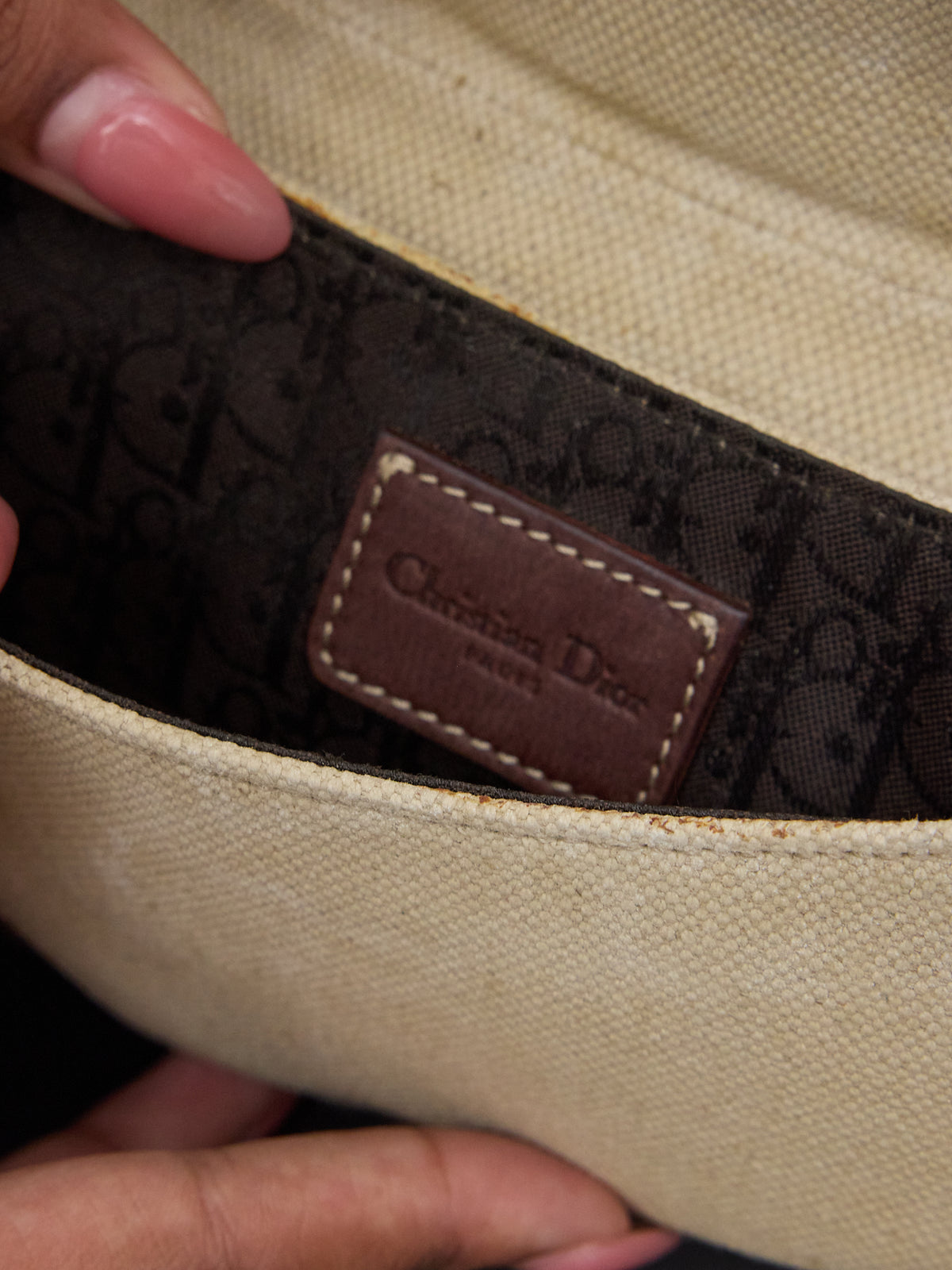 Christian Dior John Galliano Vintage Saddle D Canvas Pouch