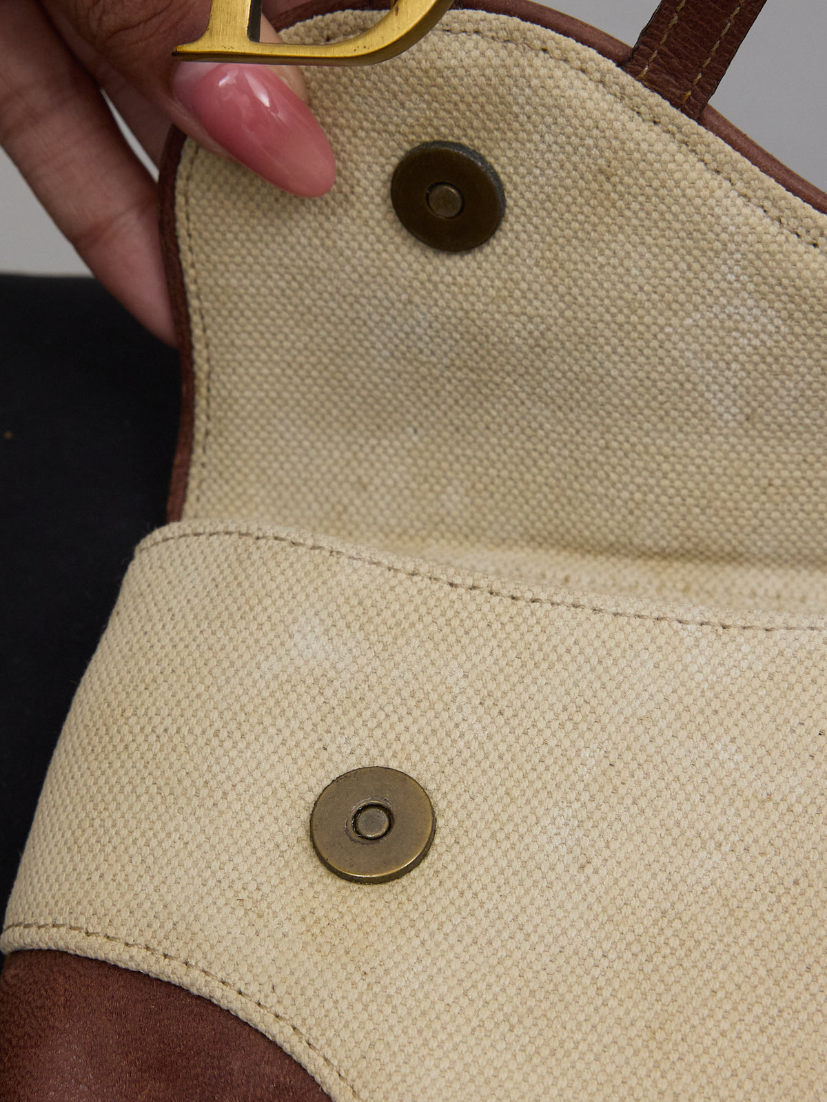 Christian Dior John Galliano Vintage Saddle D Canvas Pouch