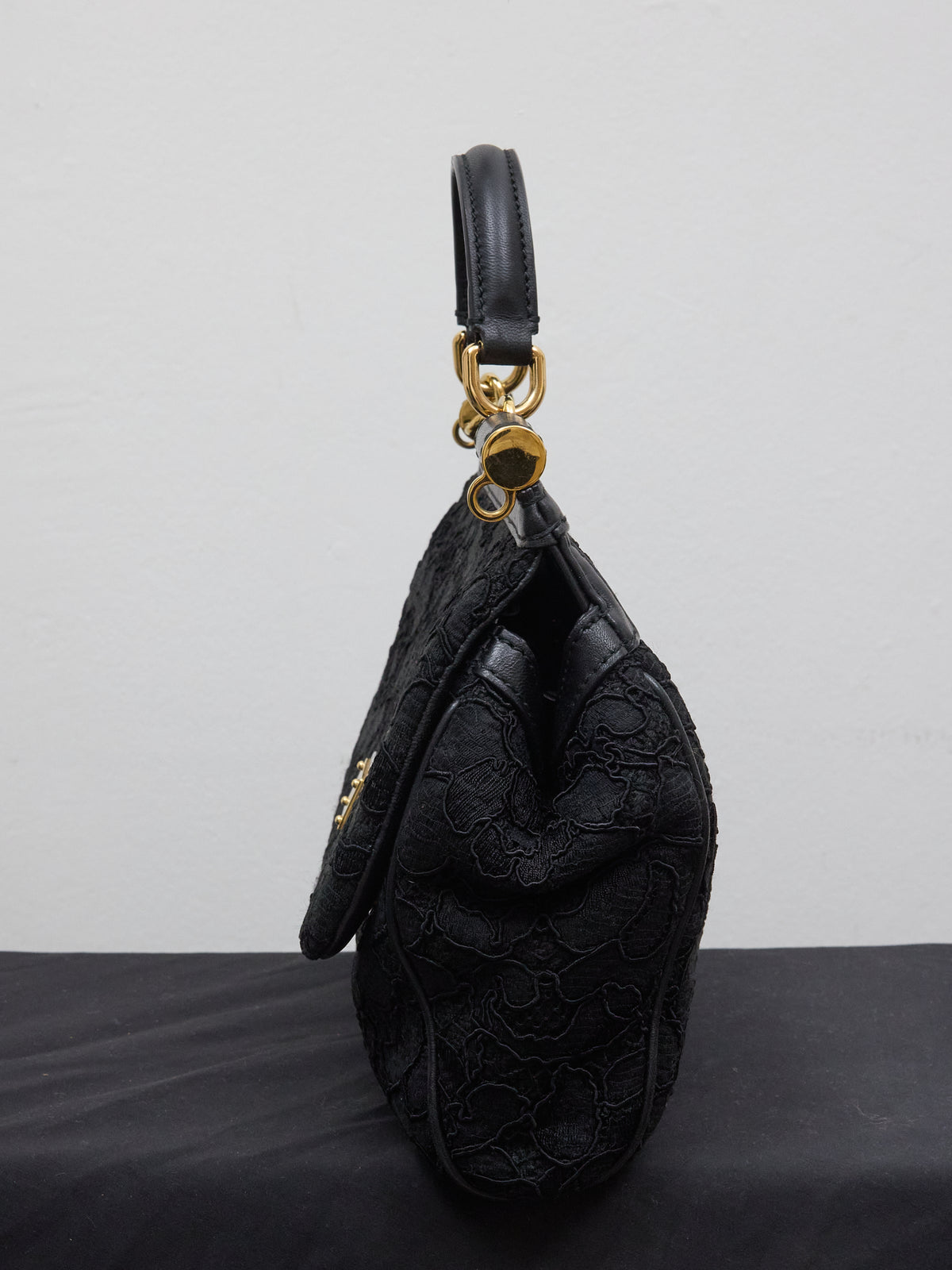 Dolce & Gabbana Miss Sicily Black Lace Bag