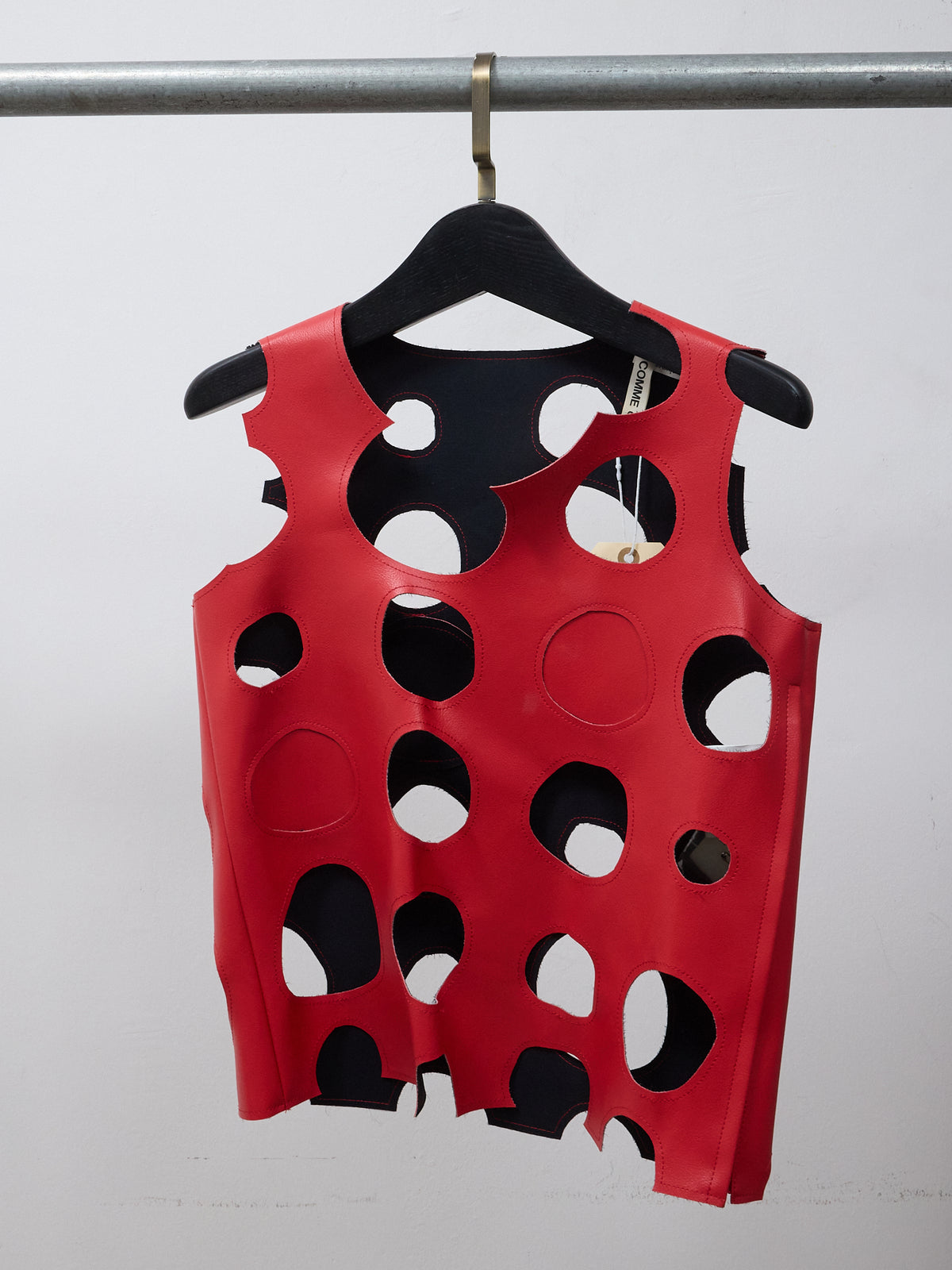 Comme Des Garcons Red Cut Out Sleeveless Top
