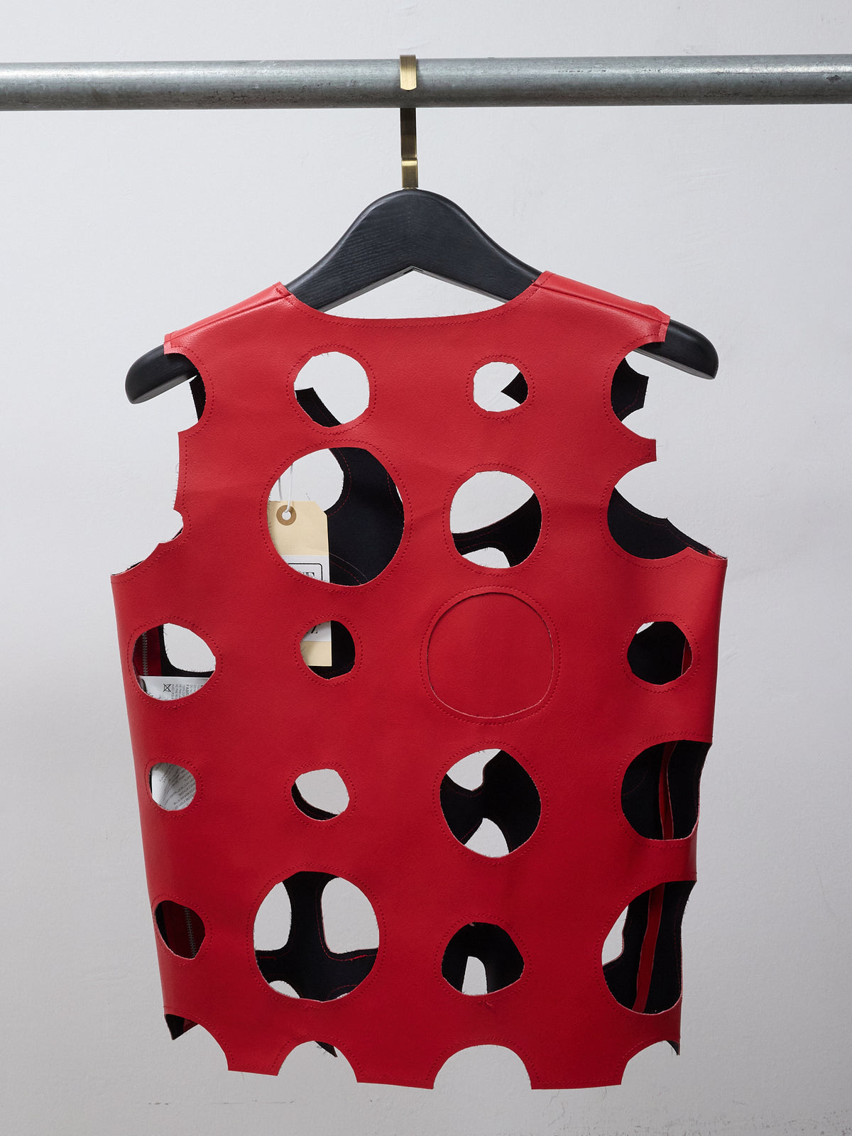 Comme Des Garcons Red Cut Out Sleeveless Top