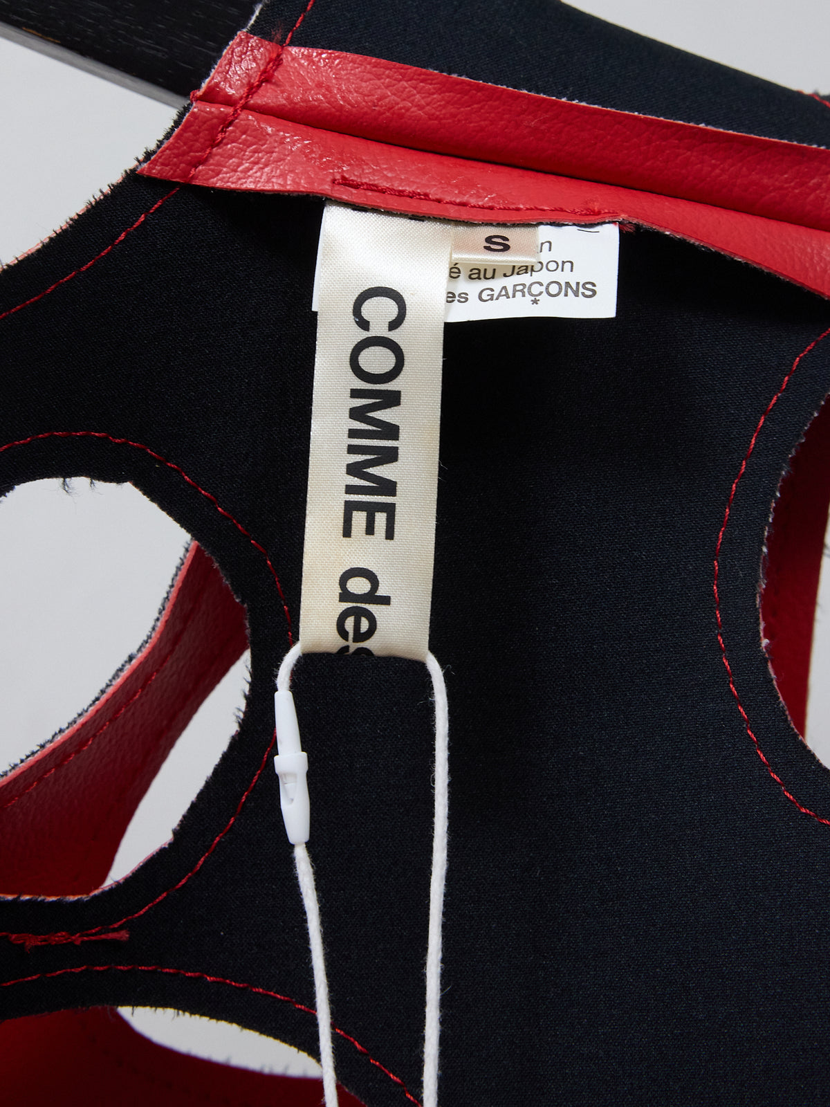 Comme Des Garcons Red Cut Out Sleeveless Top