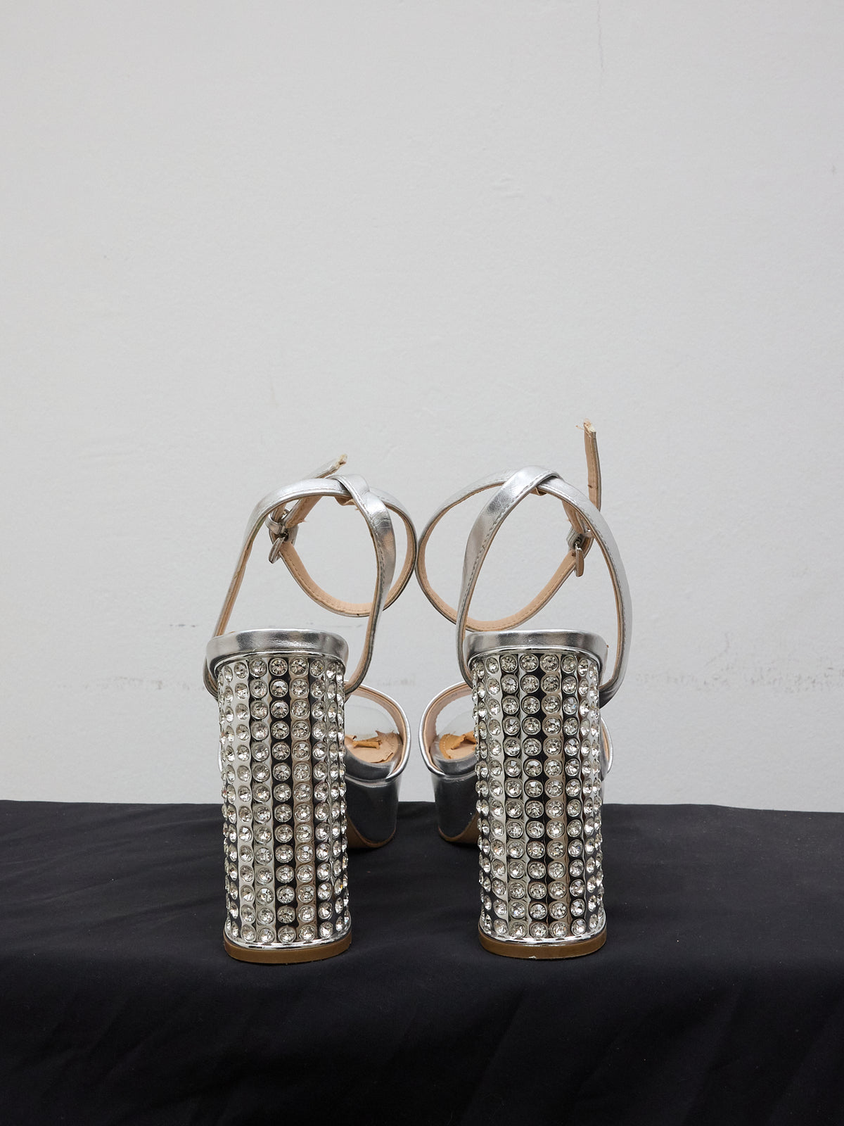 Steve Madden Sparkly Platform Heel in Silver