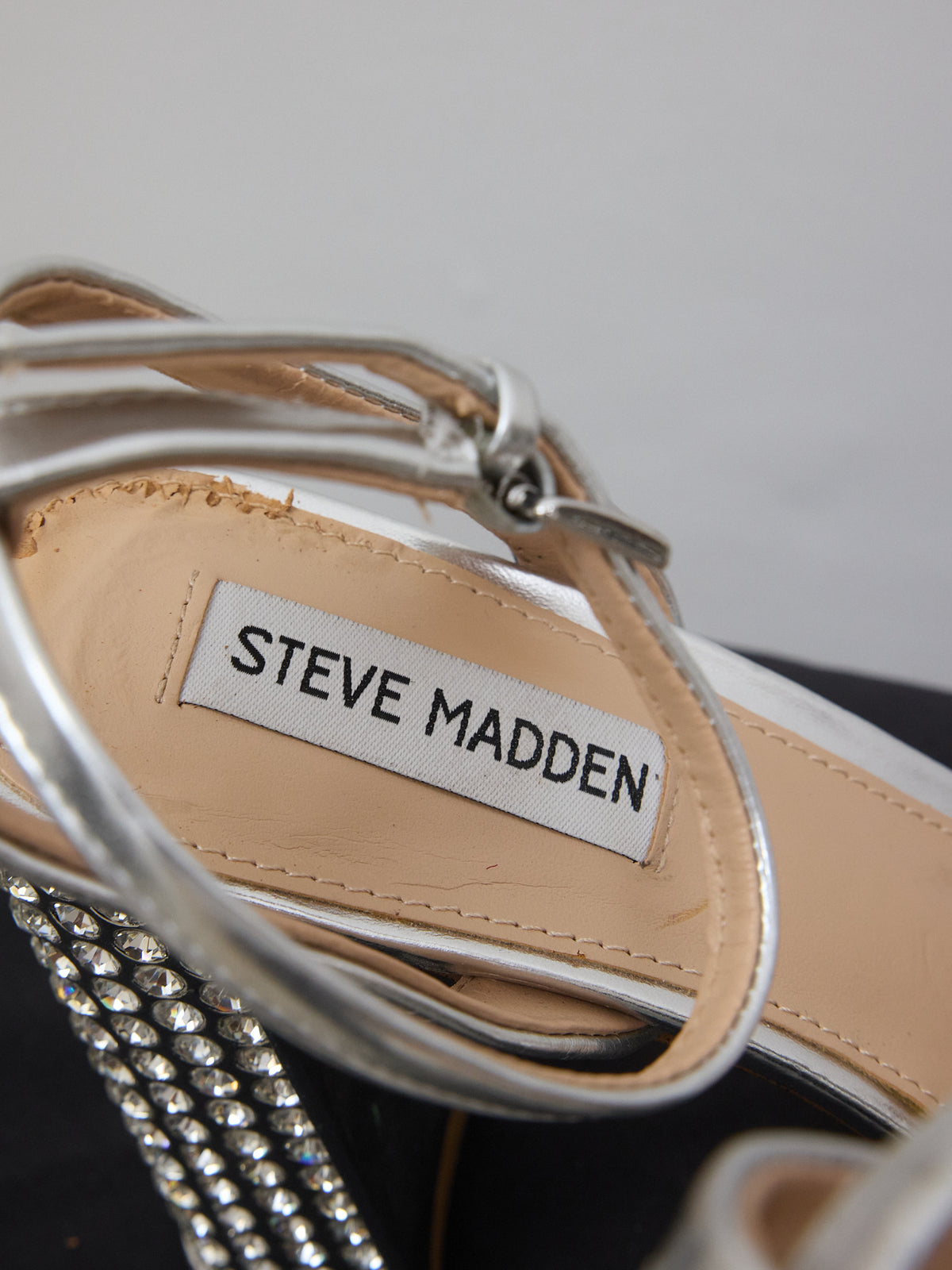 Steve Madden Sparkly Platform Heel in Silver