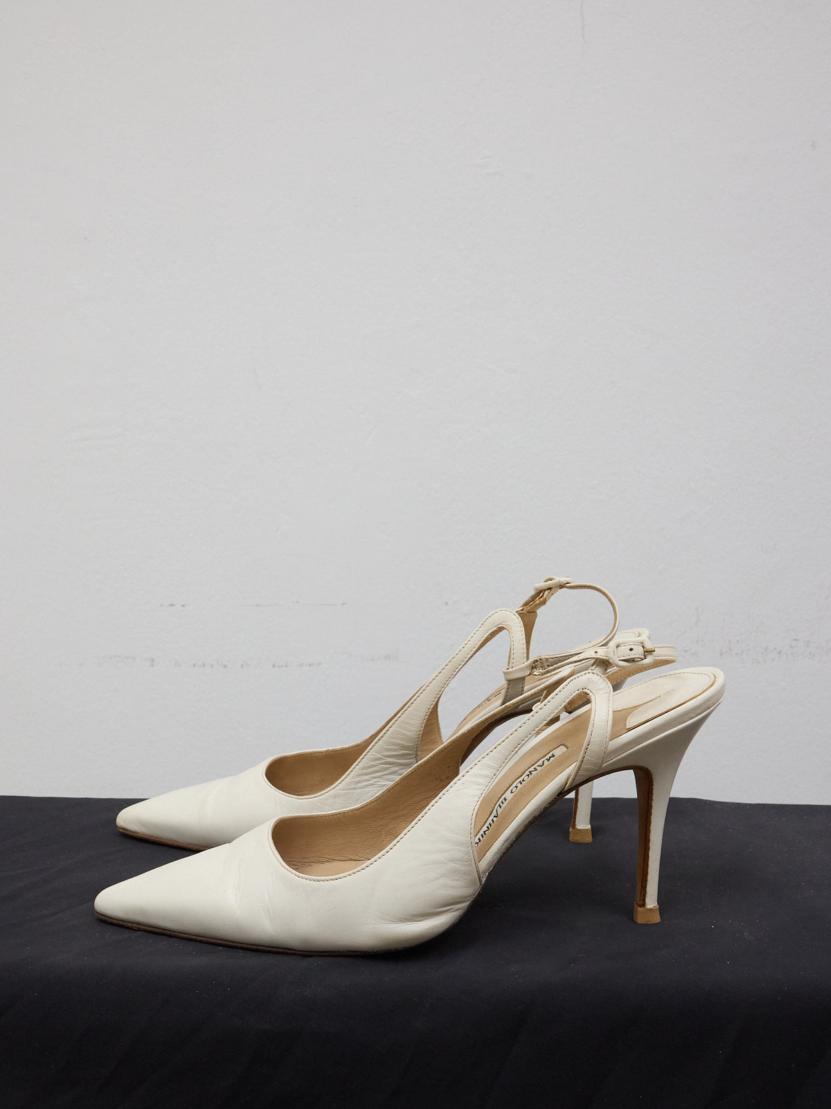 Manolo Blahnik White Pointed Heels