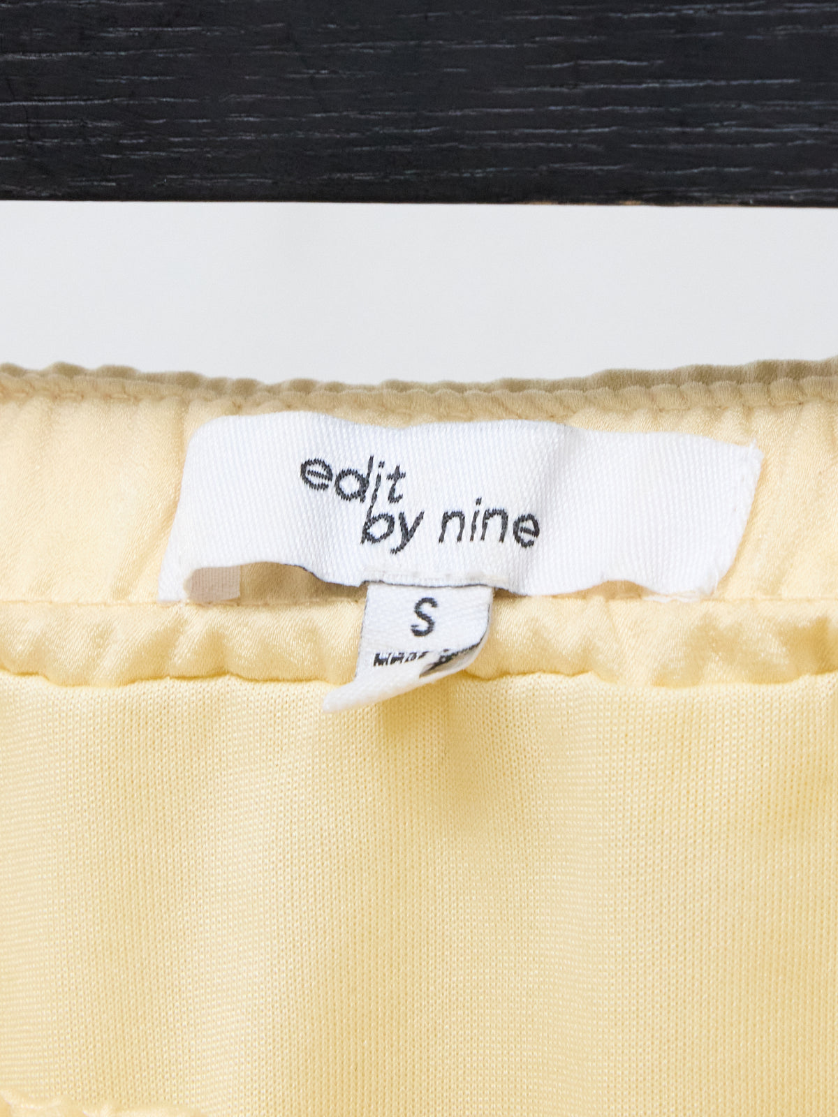 Edit by Nine Yellow Satin with Floral Lace Hem Skirt -