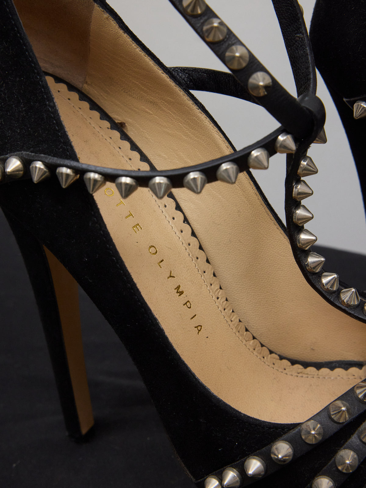 Charlotte Olympia Angry Portia Heels in Black Leather