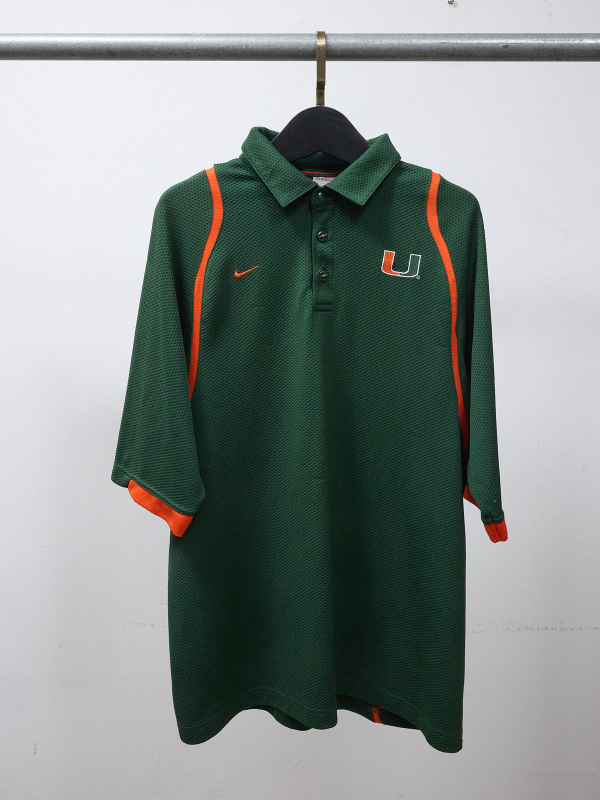 Vintage Dri-Fit Dark Green Nike Miami Hurricanes Polo Shirt