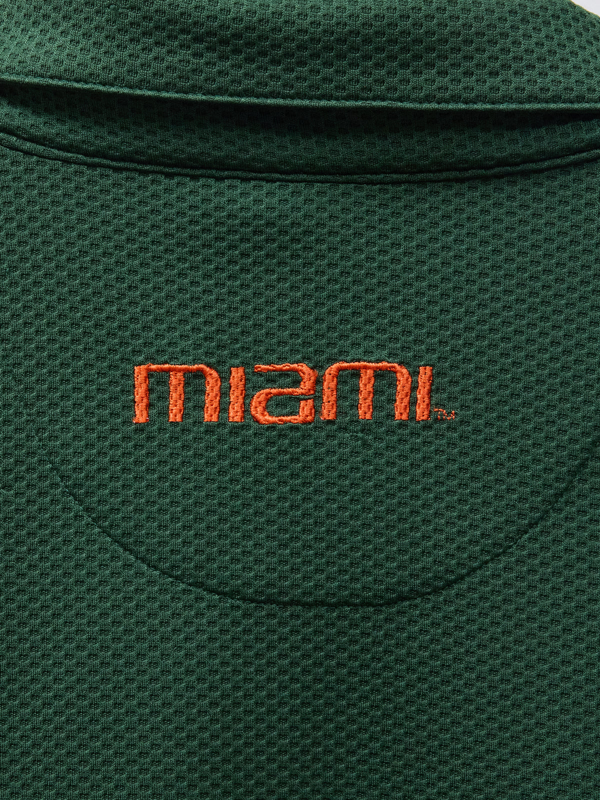 Vintage Dri-Fit Dark Green Nike Miami Hurricanes Polo Shirt
