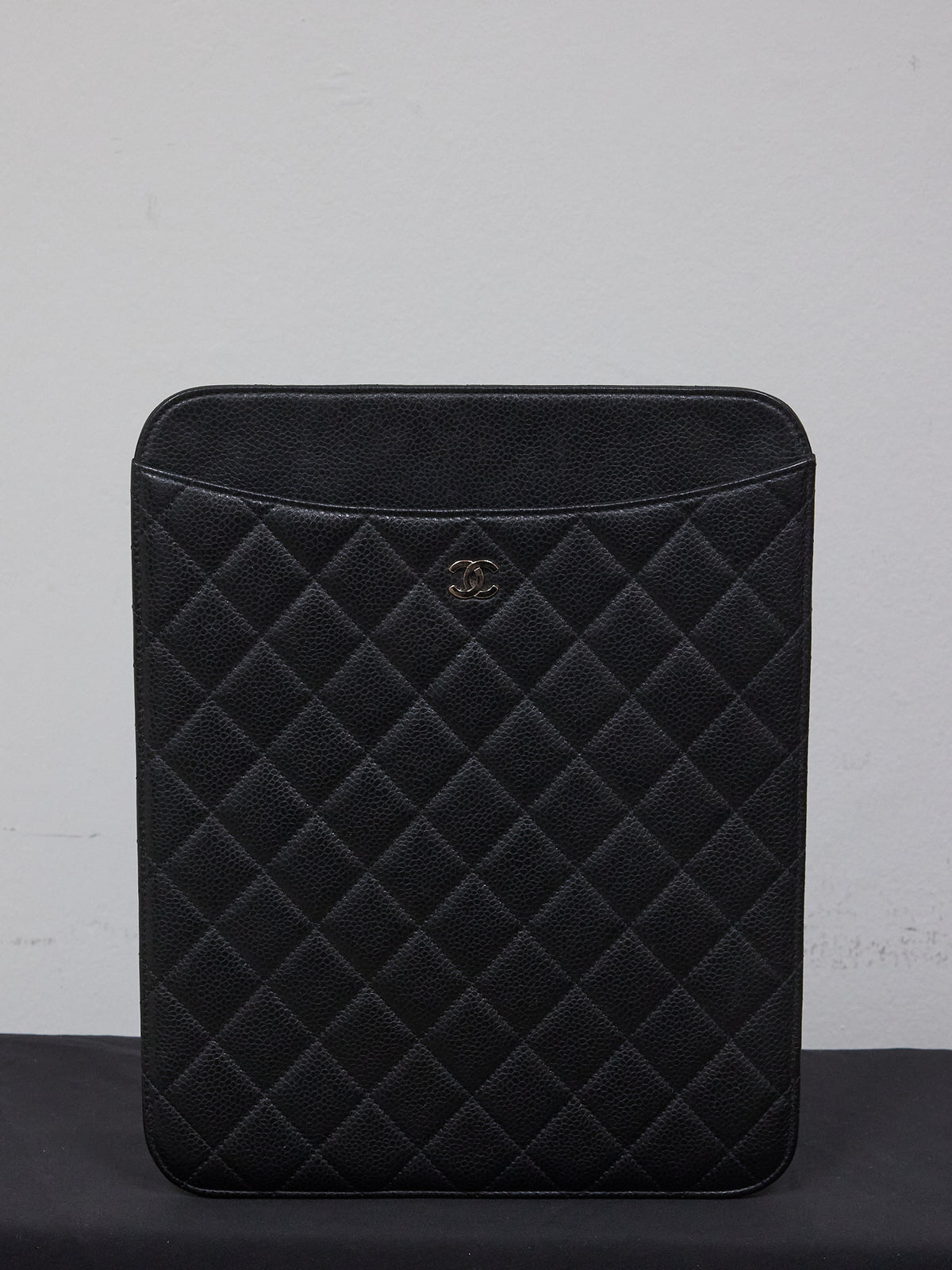 Chanel Brilliant Black Quilted Patent Leather iPad Case