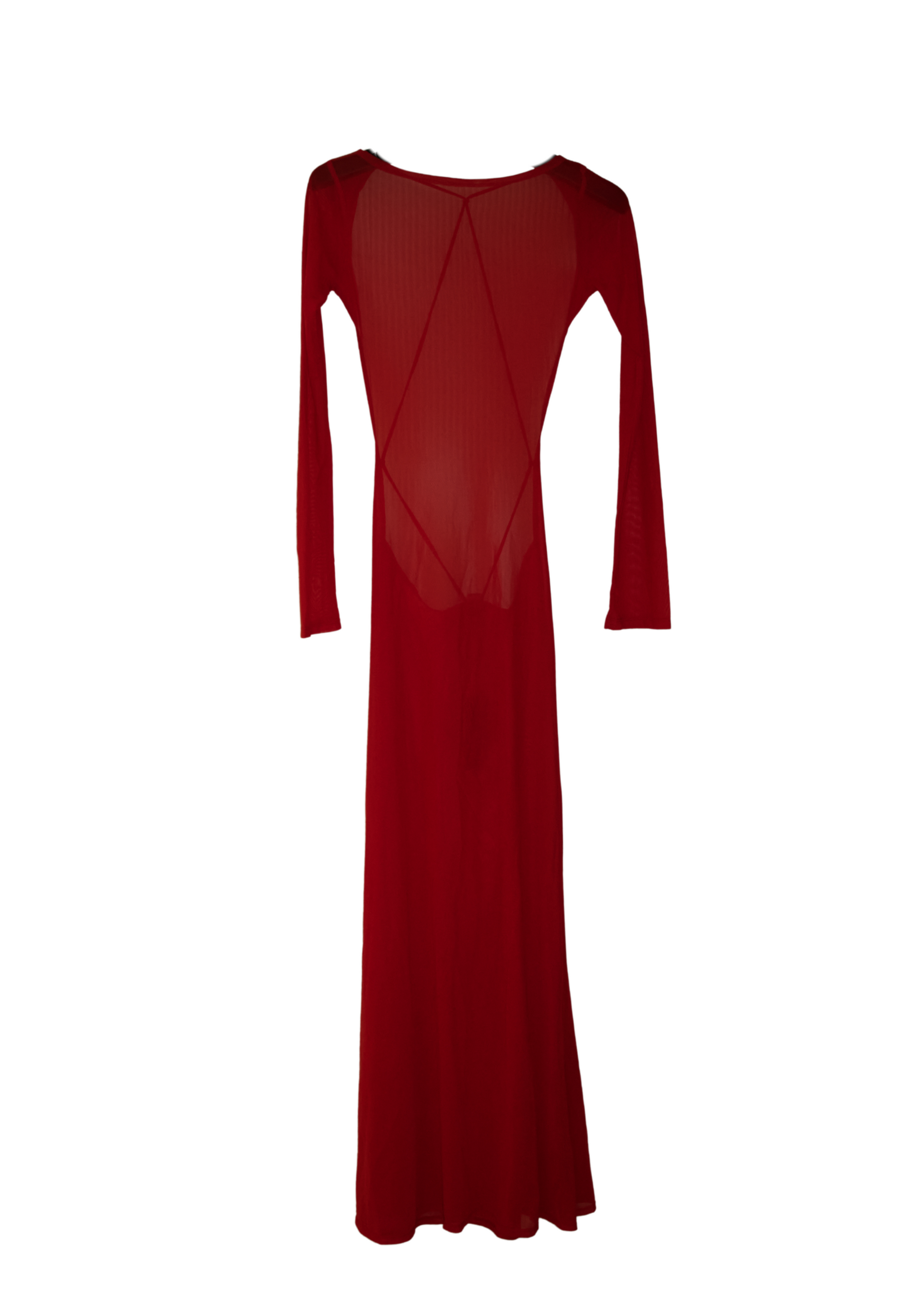 MESH MAXI DRESS WITH BACK DETAIL