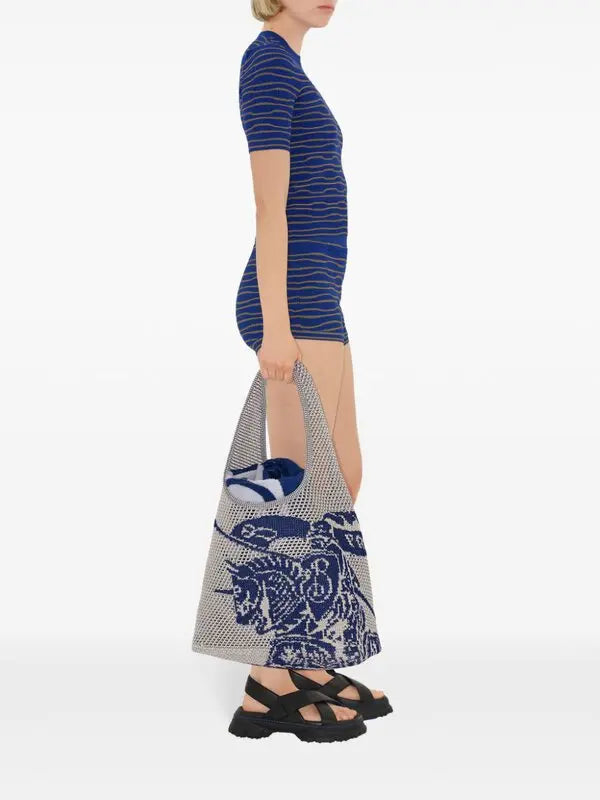 Burberry Crochet Bag in White/Blue