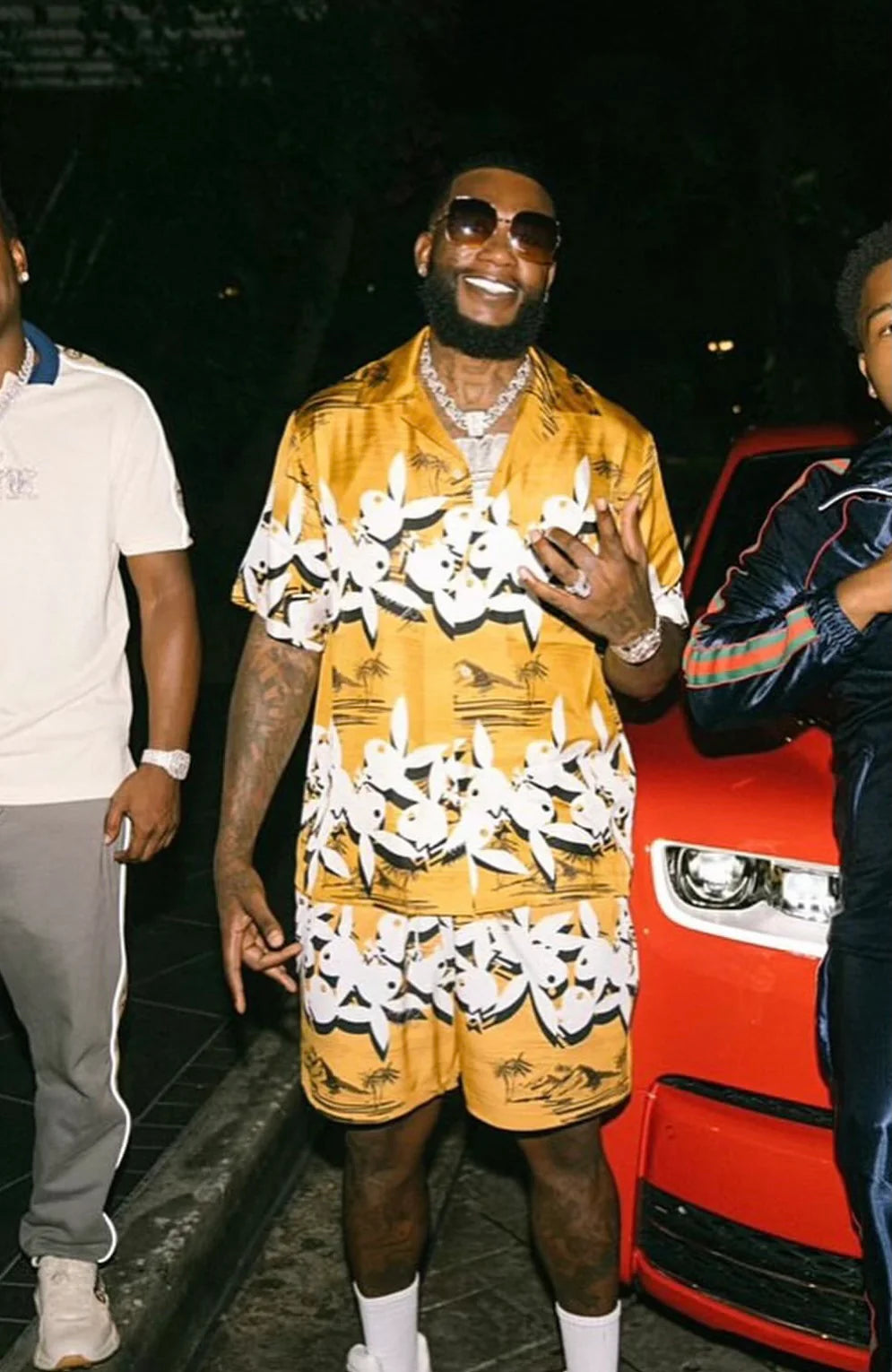 Amiri Playboy Hawaiian Gold Silk Shirt
