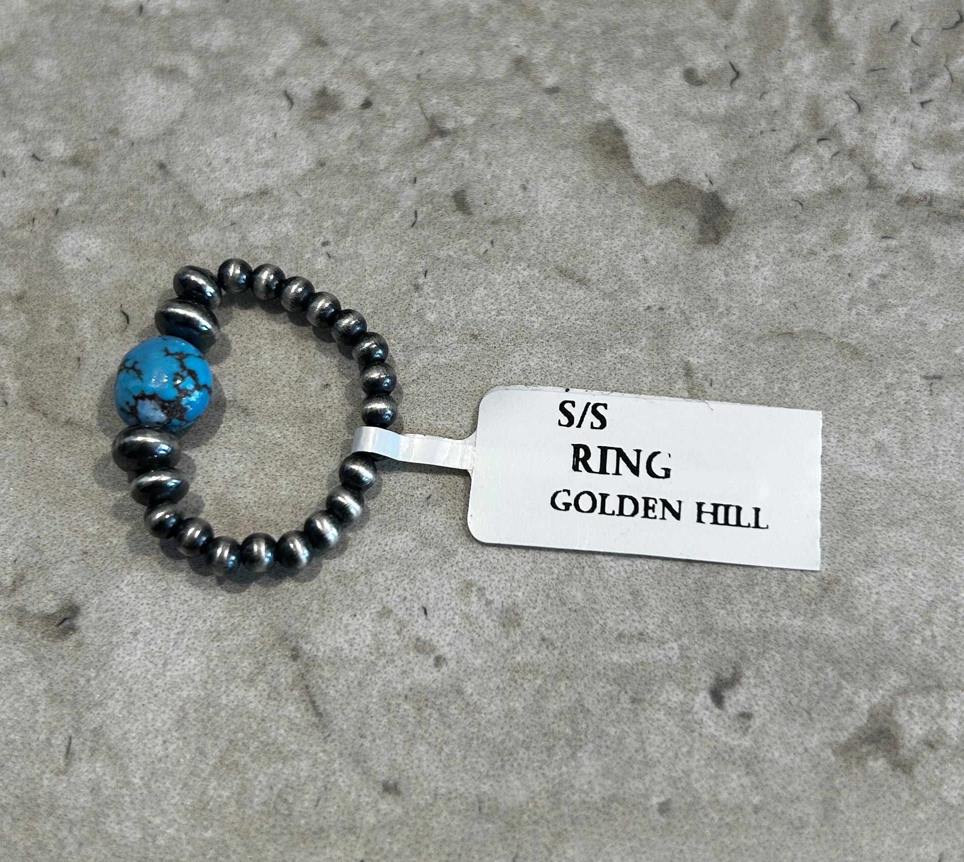 Navajo Pearl with Golden Hill Stretch Ring