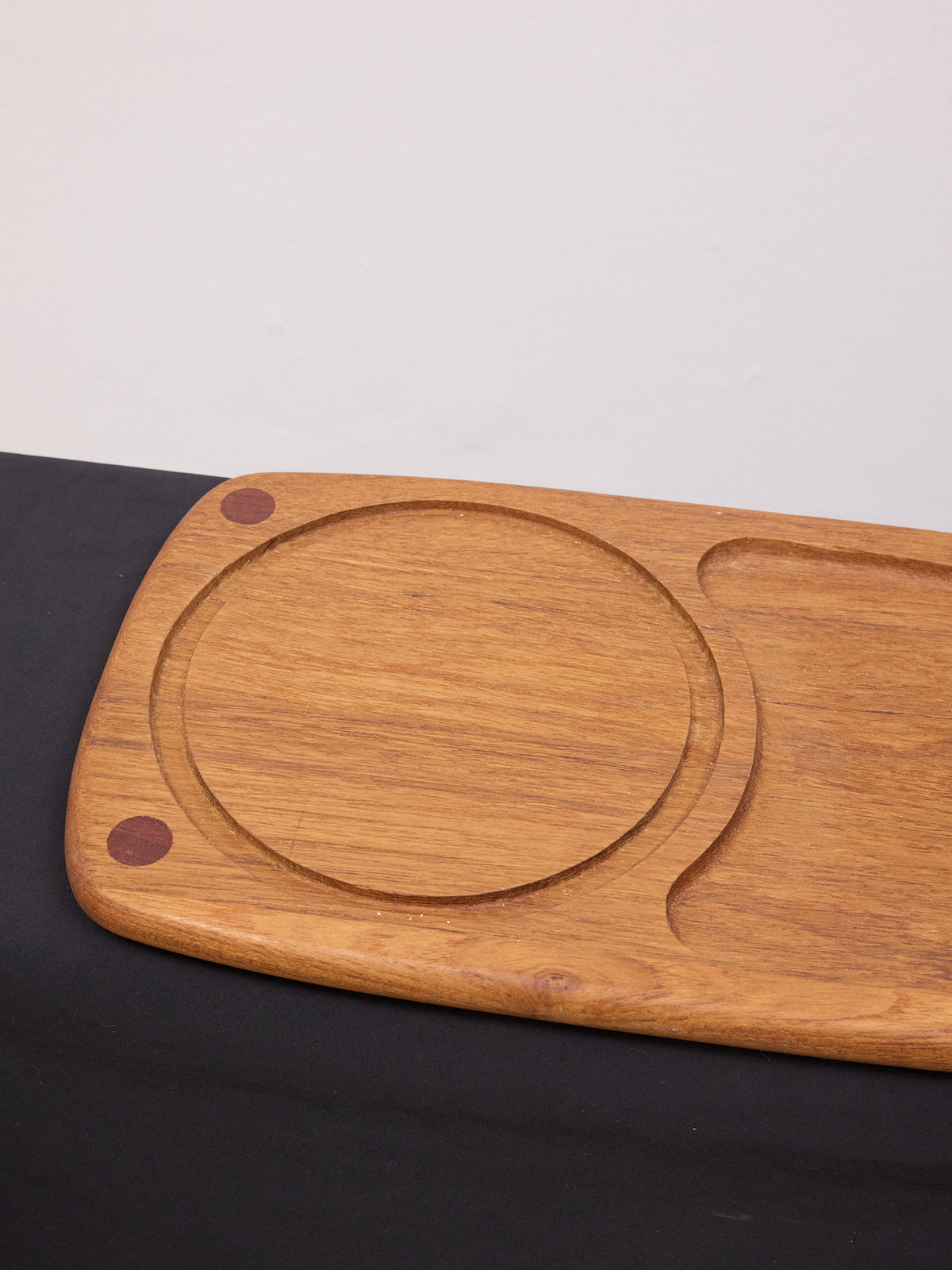 B&M Teak Wood Cheese Board with Glass Cloche Dome