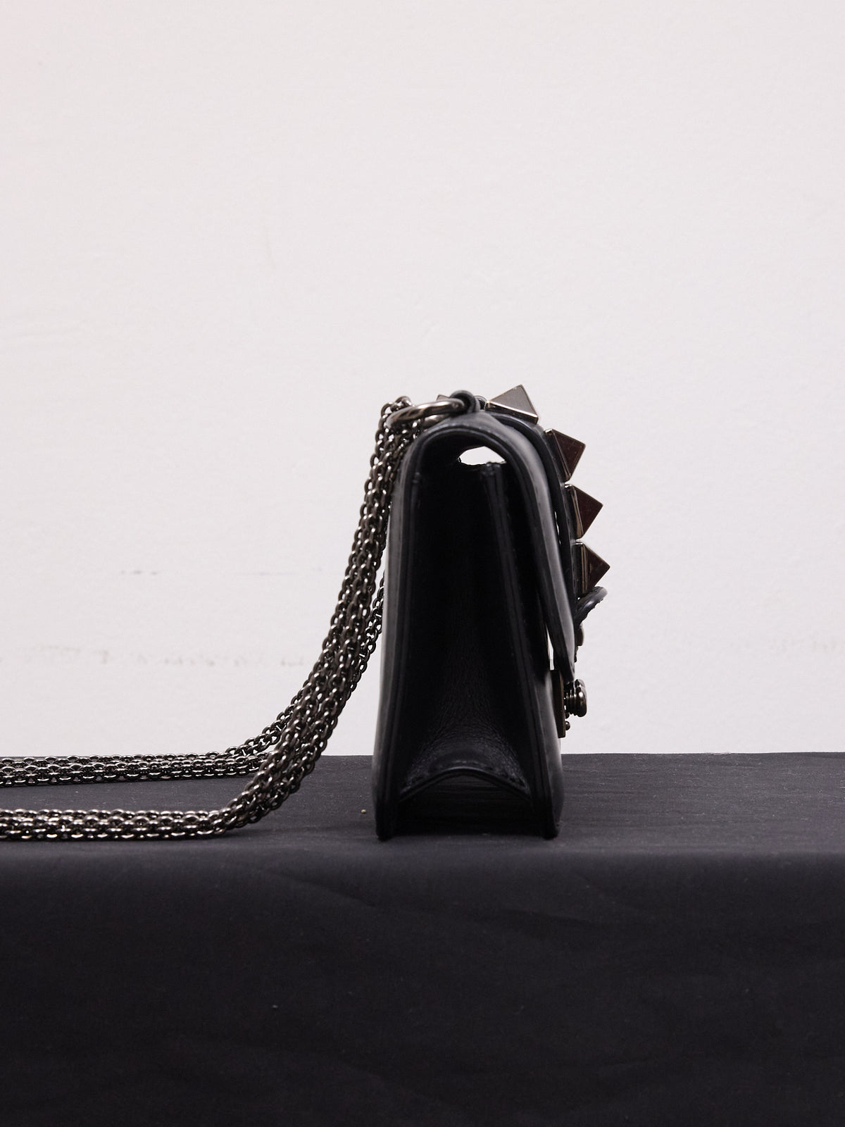 Valentino Garavani Glam Lock Leather Clutch Bag