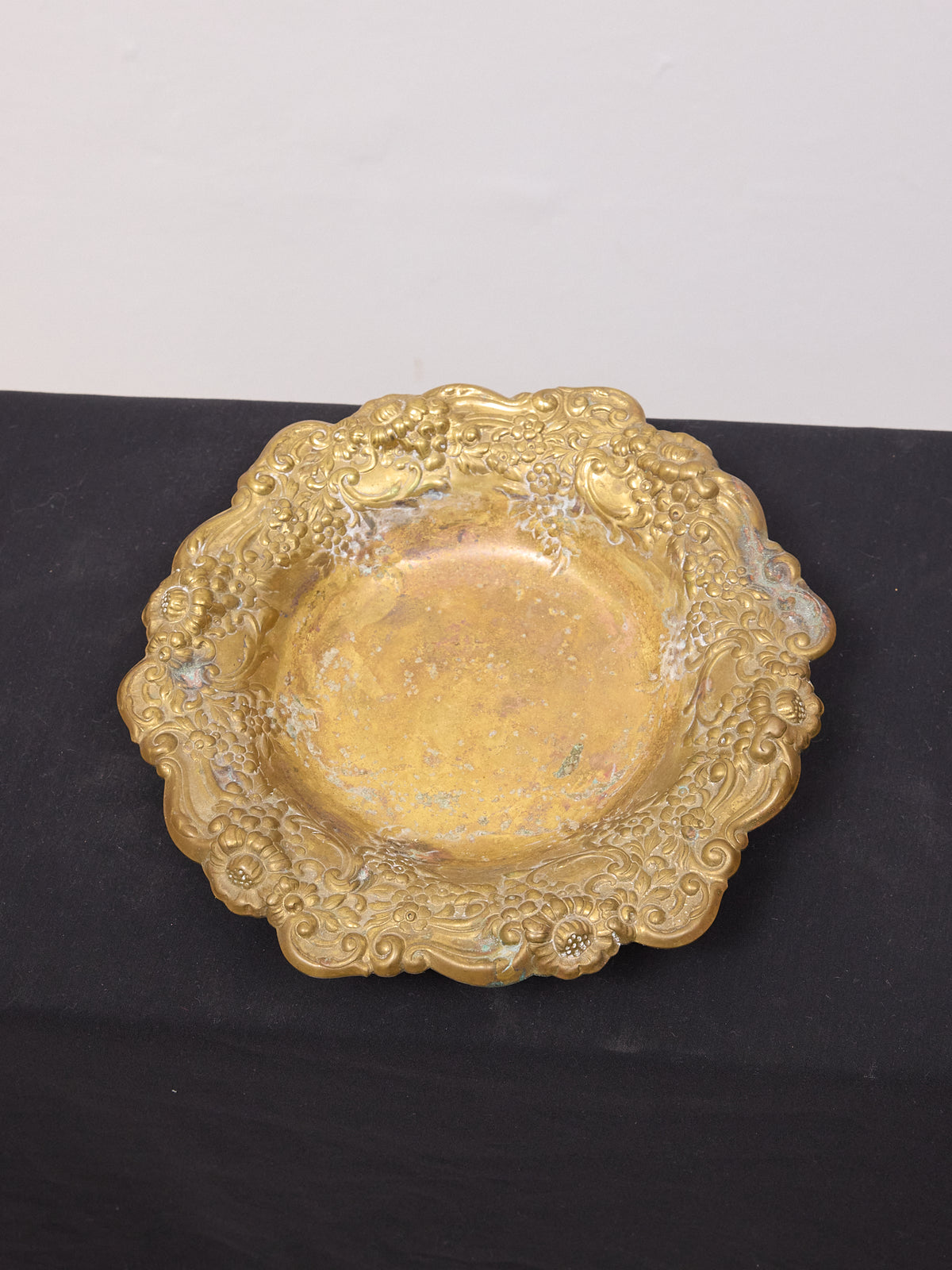 Vintage Ornate Brass Trinket Dish -