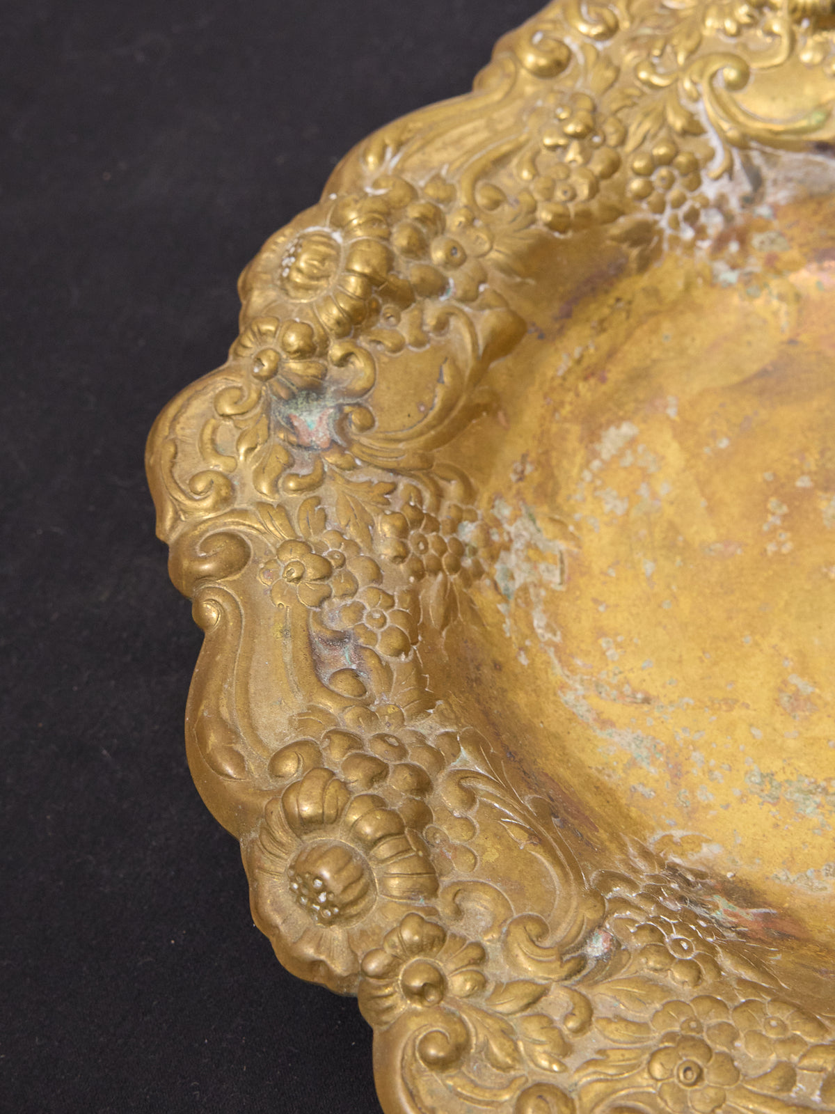 Vintage Ornate Brass Trinket Dish -