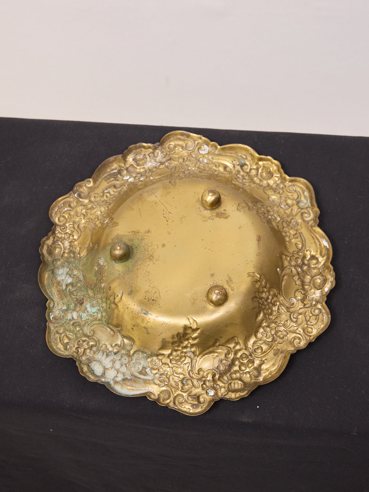 Vintage Ornate Brass Trinket Dish -