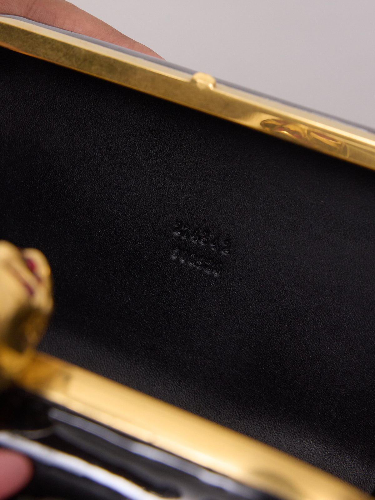 Alexander McQueen Black Patent Leather Skull Box
