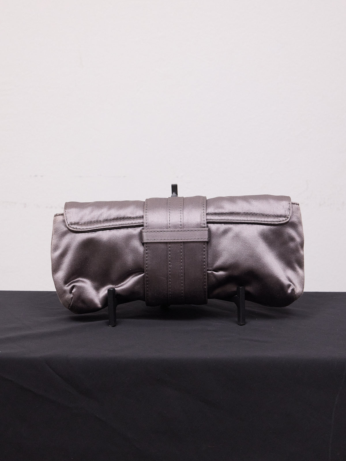 Lanvin Silk Clutch Bag with Jewels in Grey
