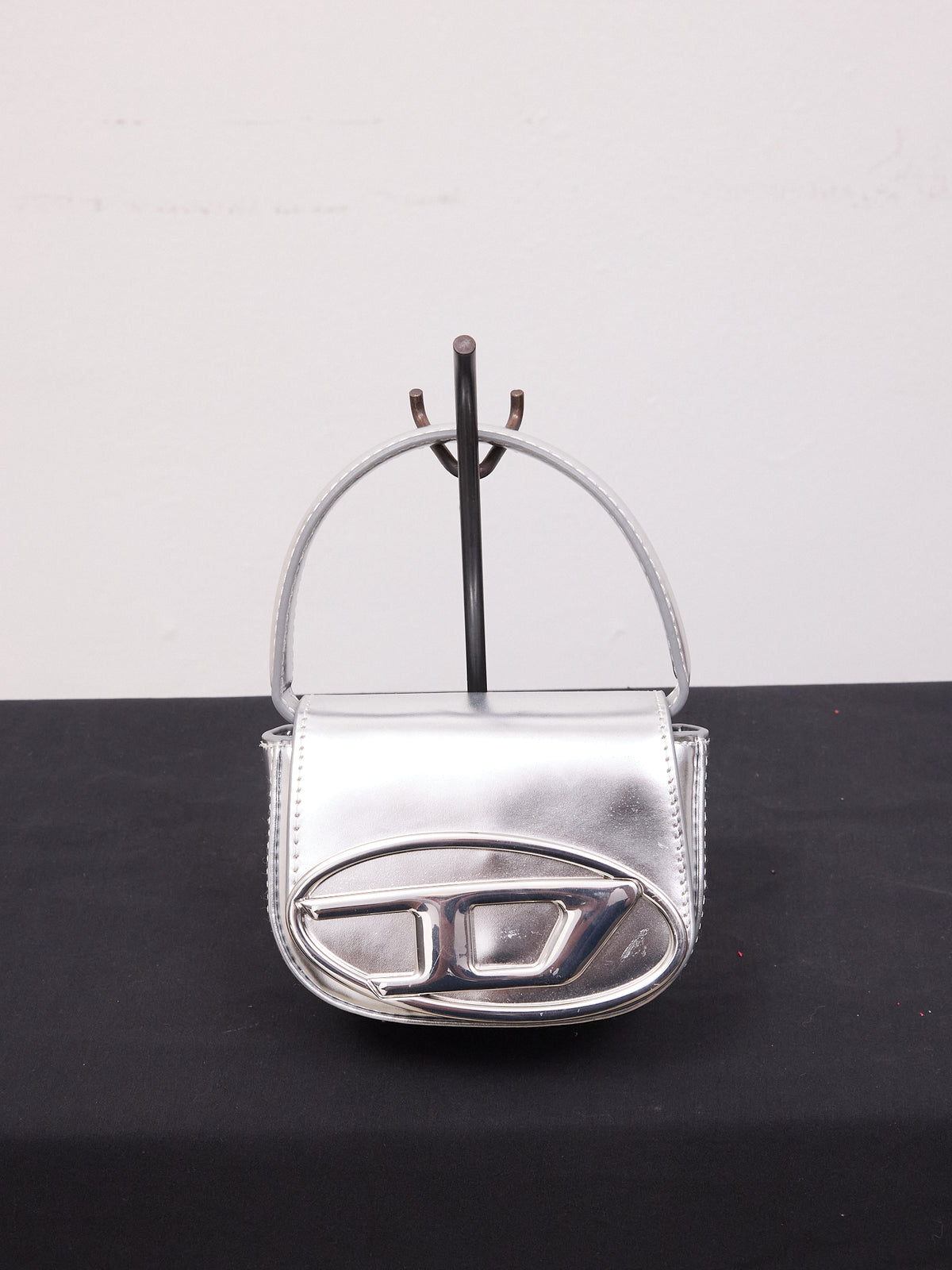 Diesel 1DR XS Iconic Mini Bag in Metallic Silver