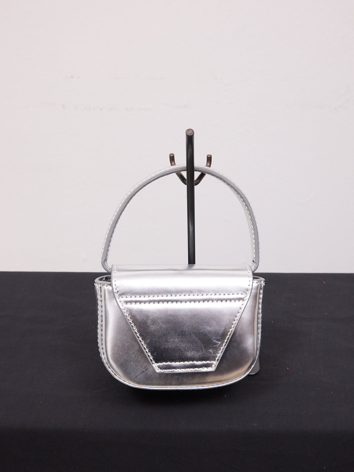 Diesel 1DR XS Iconic Mini Bag in Metallic Silver