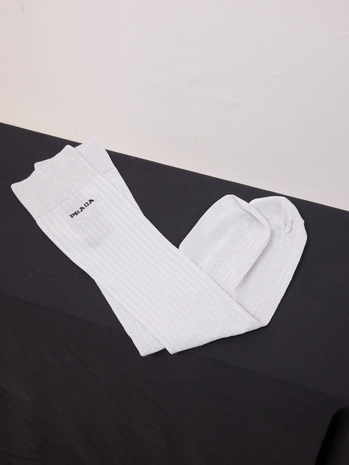Prada Silver Sparkle Socks