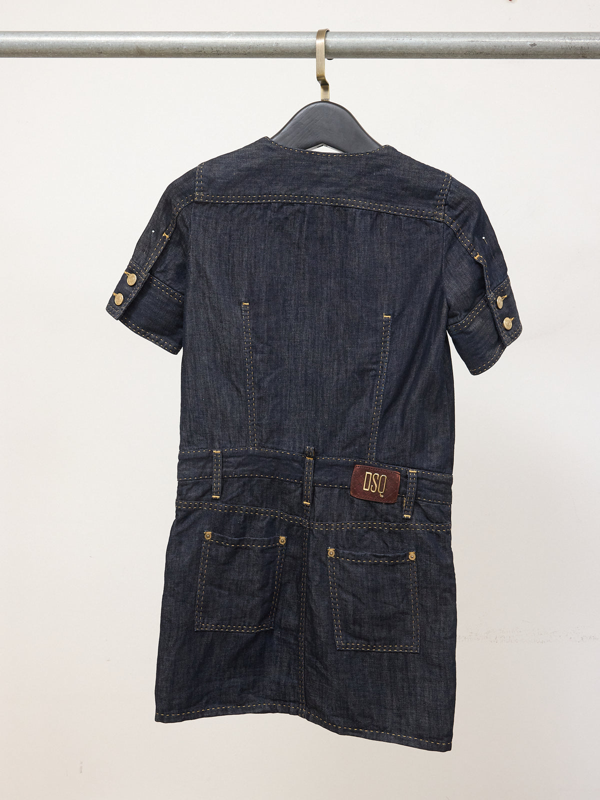Dsquared2 Denim Dress with Gold Buttons