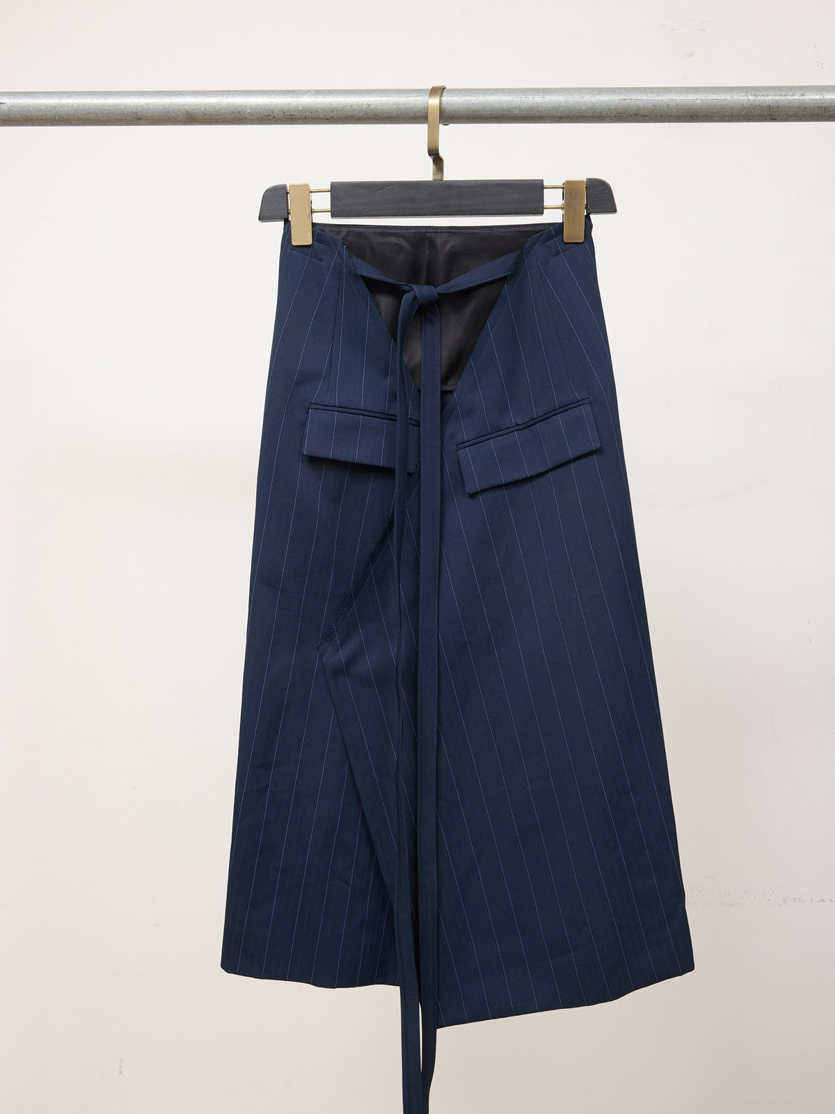 Celine Pinstripe Wrap Skirt