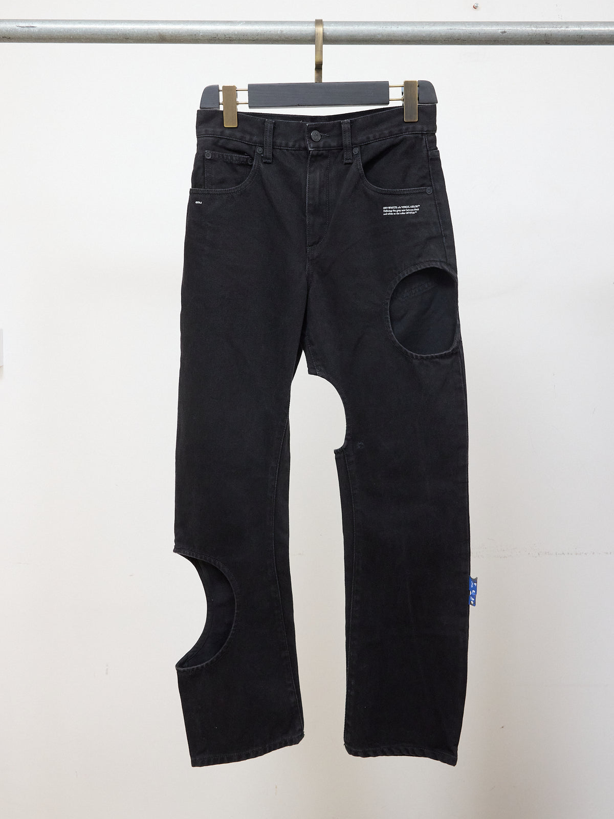 Off-White Meteor Straight Leg Jeans in Black