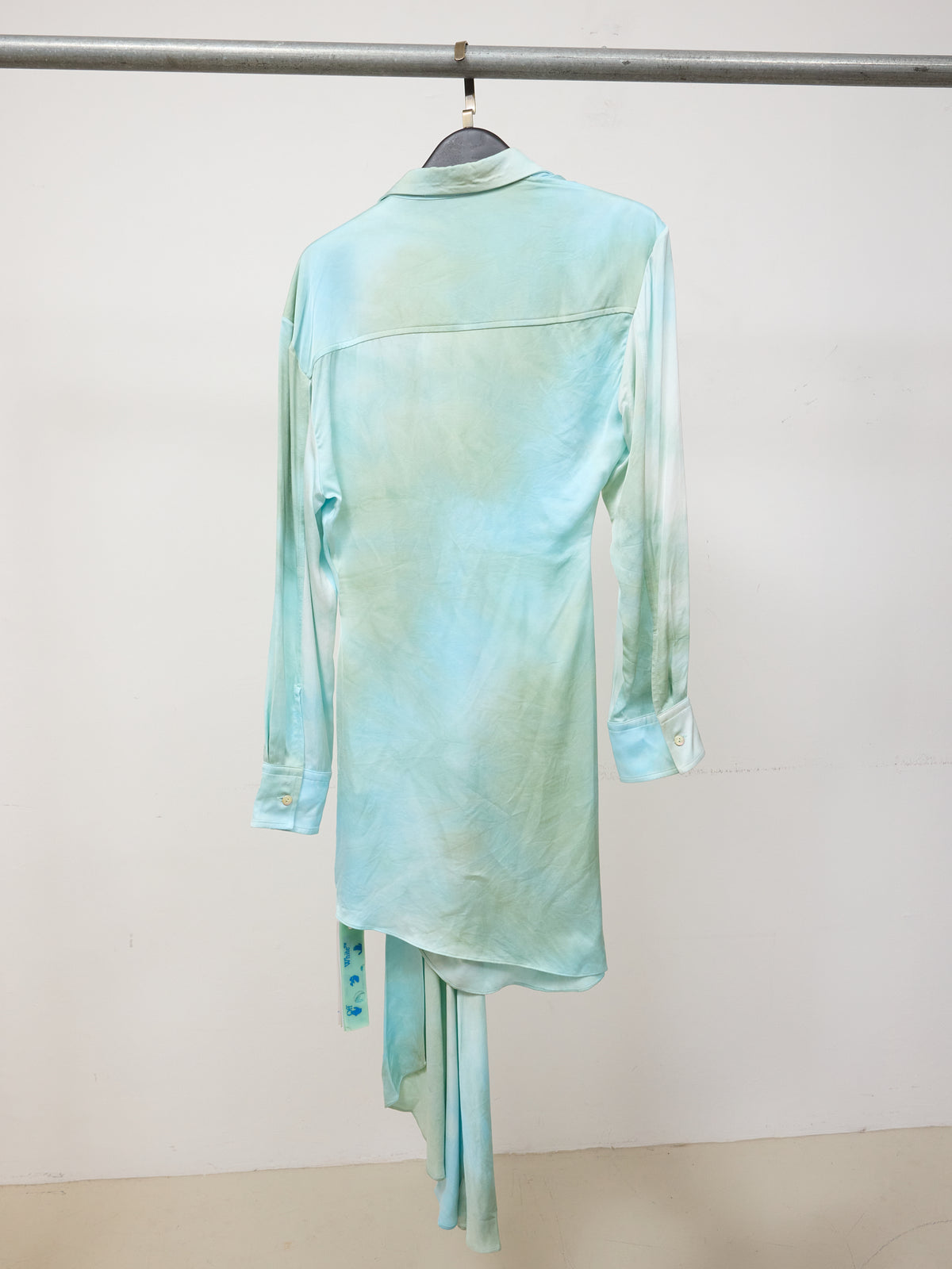 Off-White Viscose Bow Tie-dye VI Short Dress