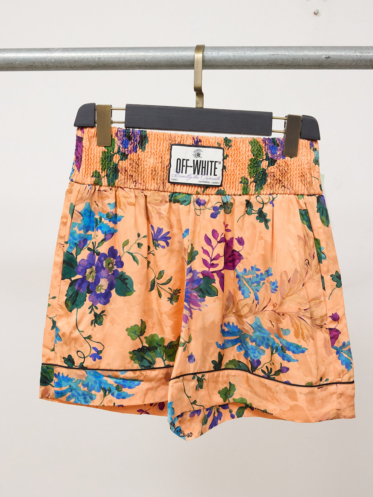 Off-White Floral-Print Jacquard Satin Pyjama Shorts