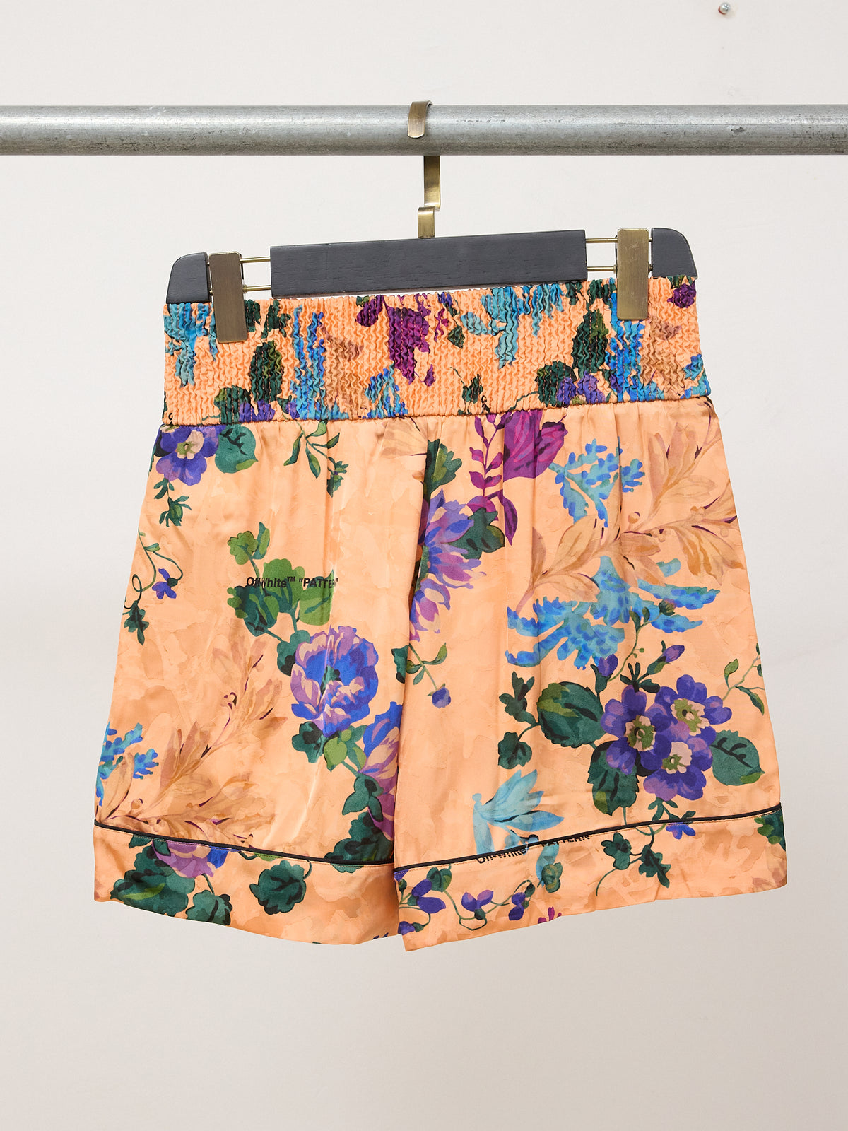 Off-White Floral-Print Jacquard Satin Pyjama Shorts