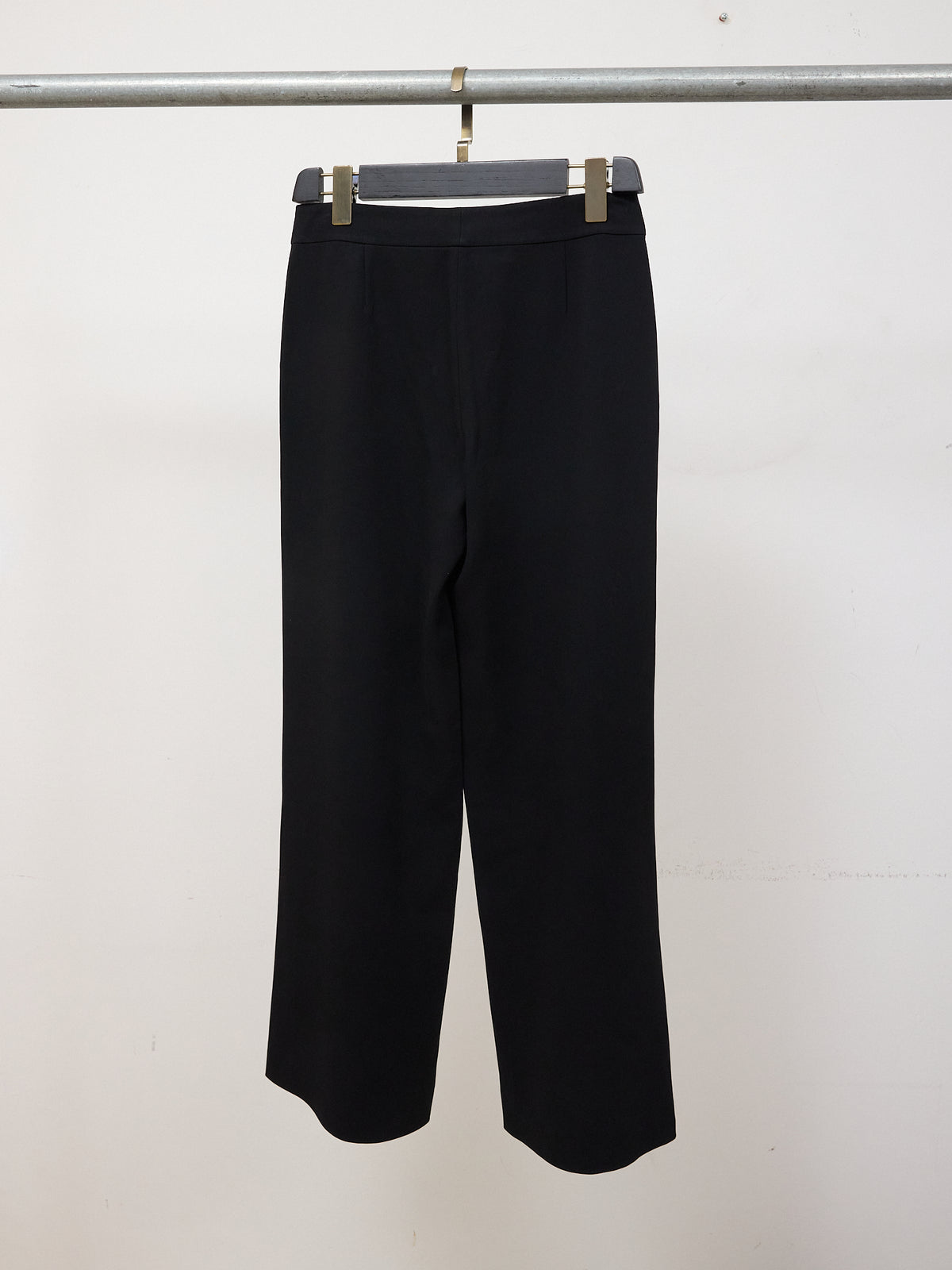 Theory High Slit Wide Leg Pants in Black