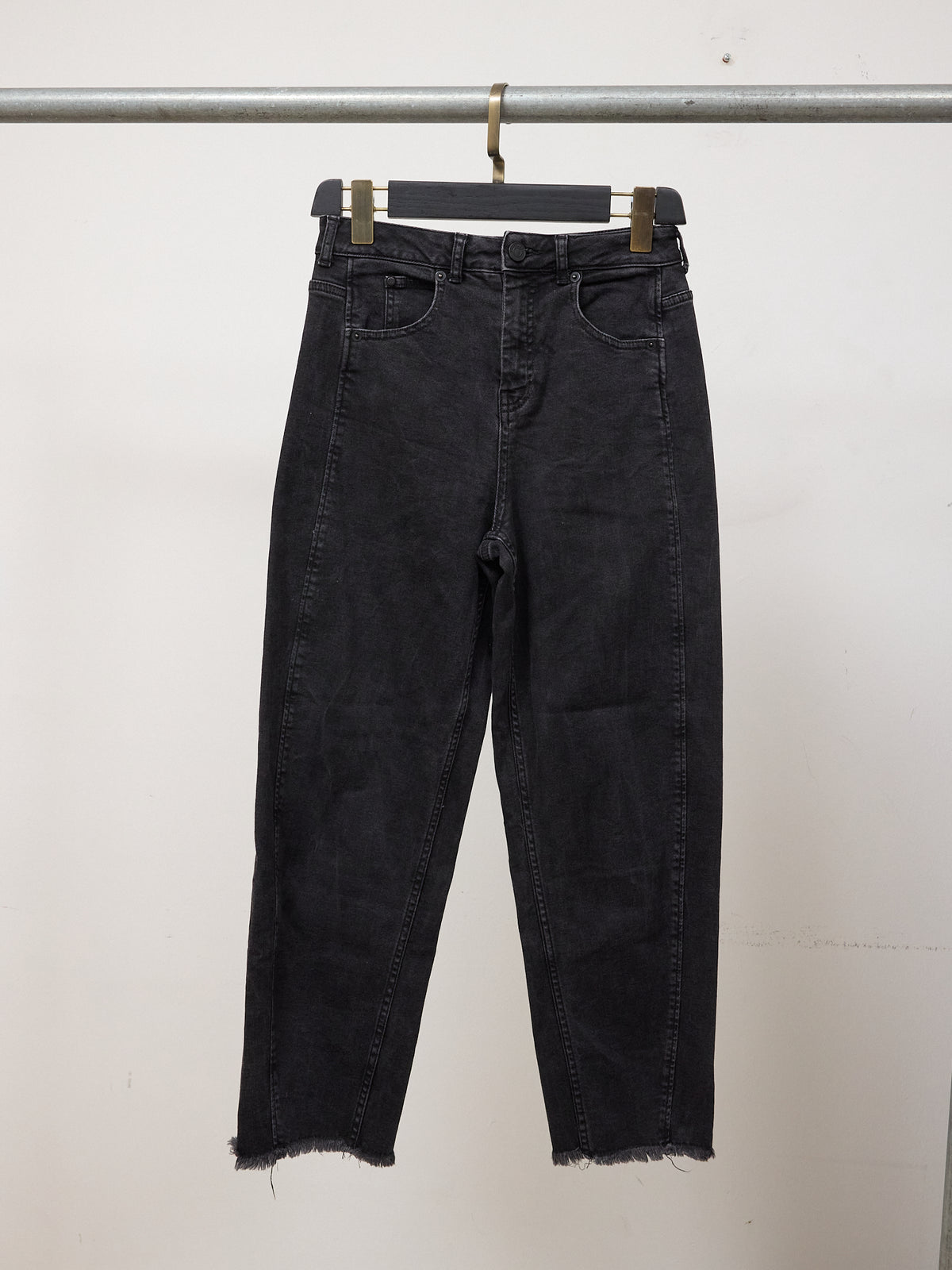 Whistles Black Frayed Slim Leg Jeans
