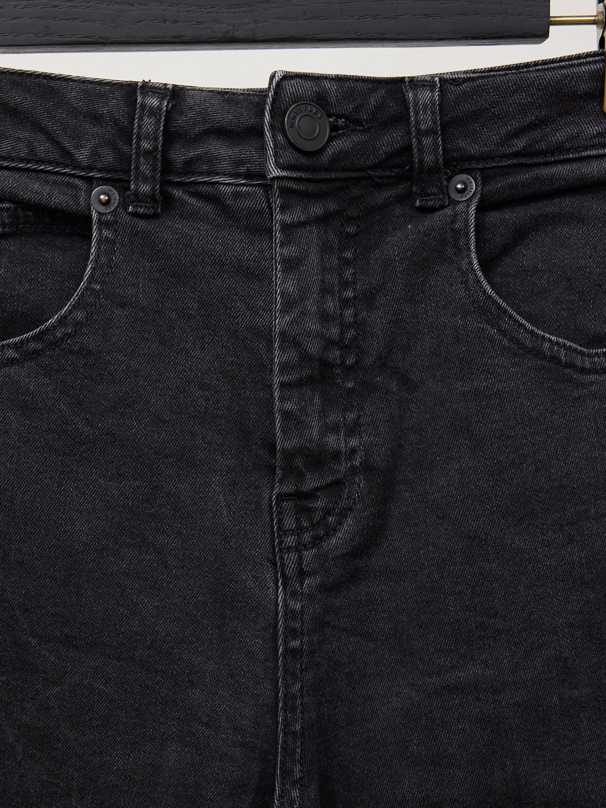 Whistles Black Frayed Slim Leg Jeans