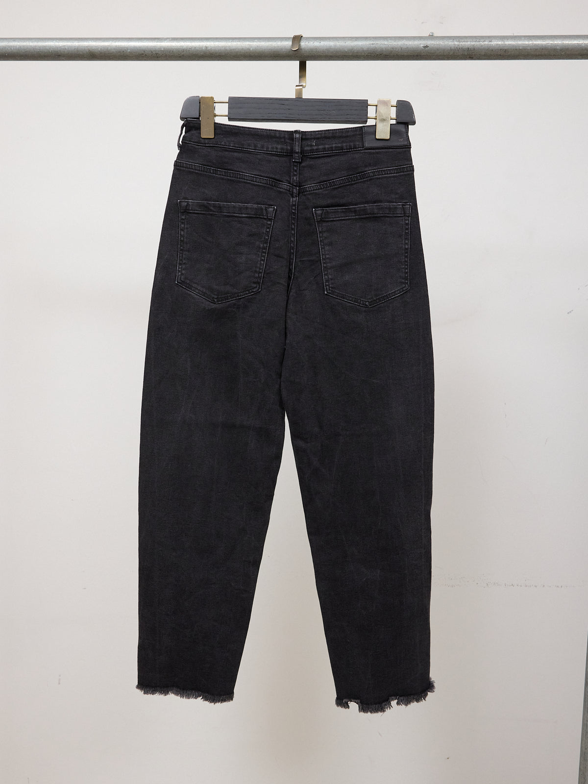 Whistles Black Frayed Slim Leg Jeans