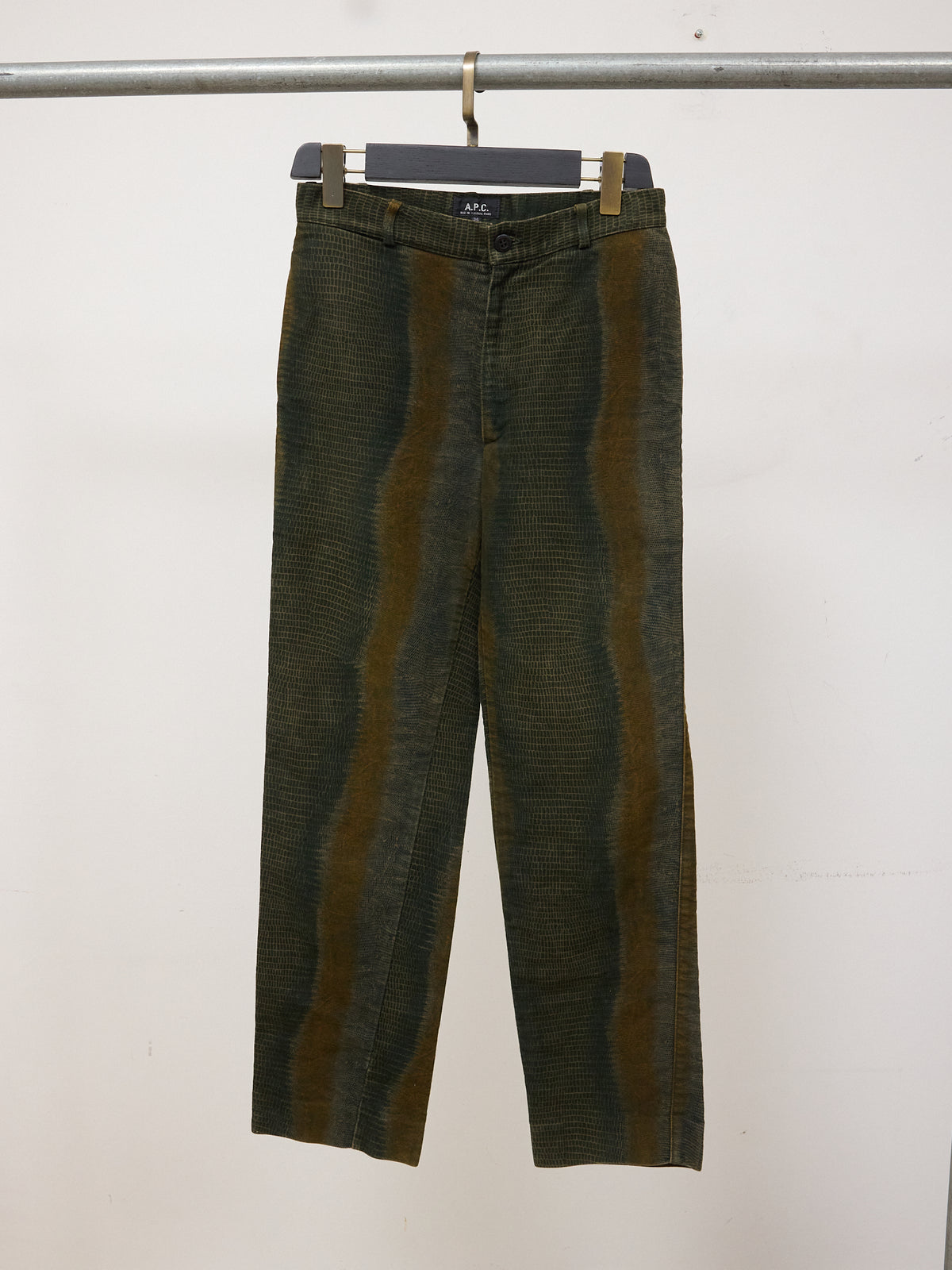 Vintage APC Faux Crocodile Velvet Trousers