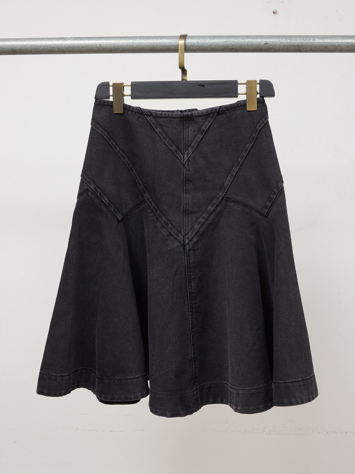 We11done Flare Skirt in Charcoal Grey