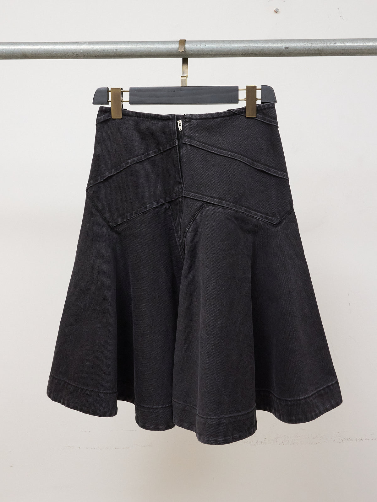 We11done Flare Skirt in Charcoal Grey