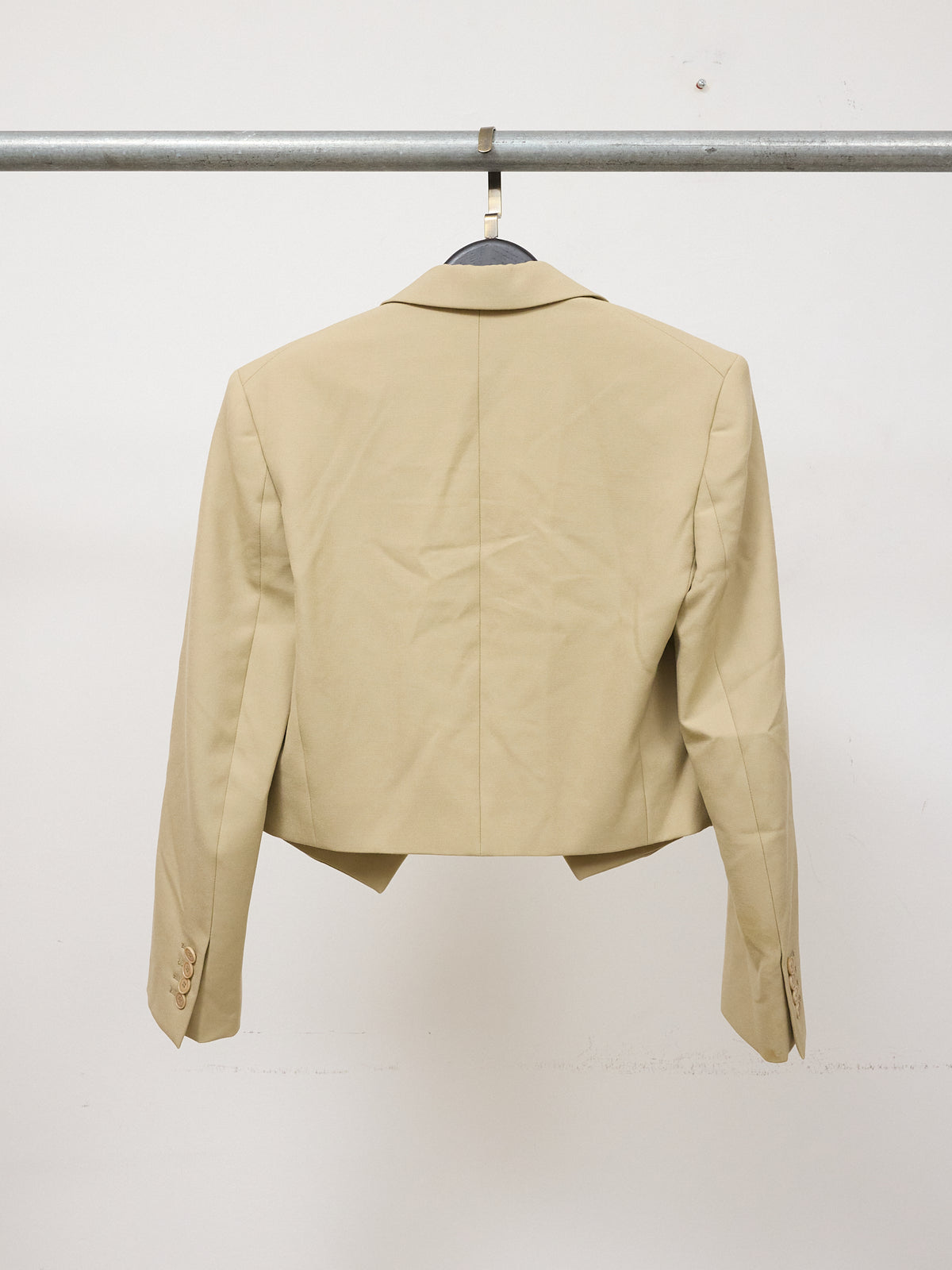 Stella McCartney Adley Wool Cropped Blazer in Sand
