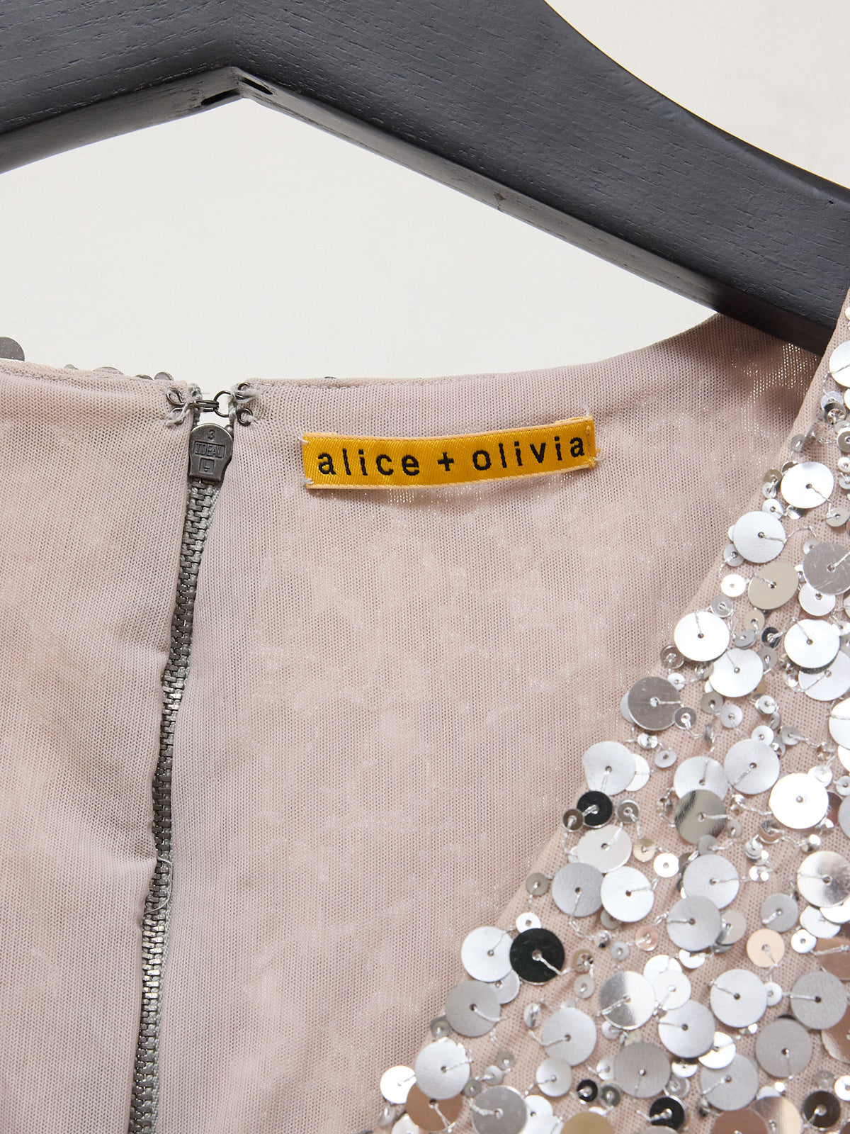 Alice & Olivia Silver Sequin Dress